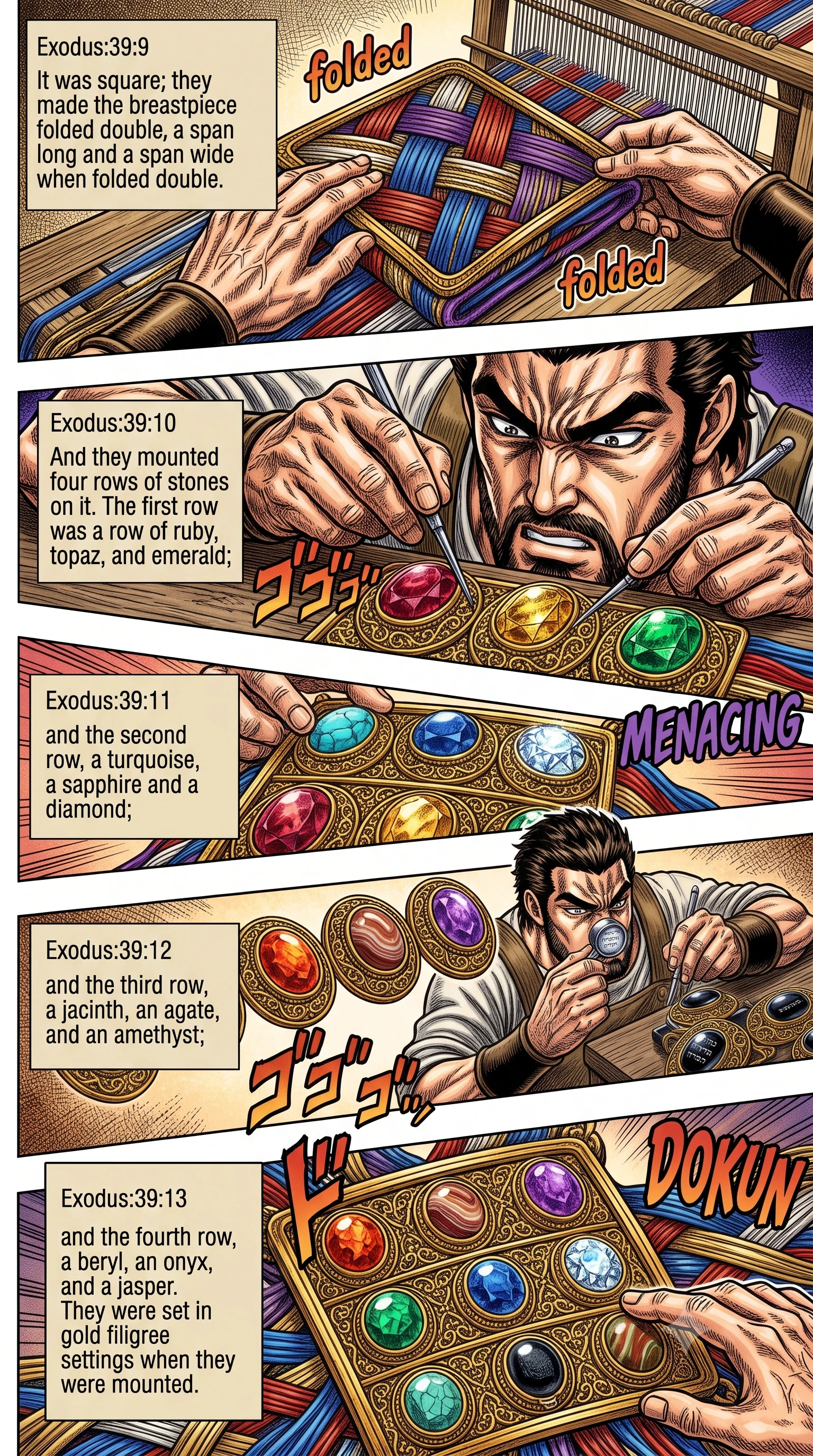 Exodus 39 illustration: The Breastpiece Crafted with Twelve Stones