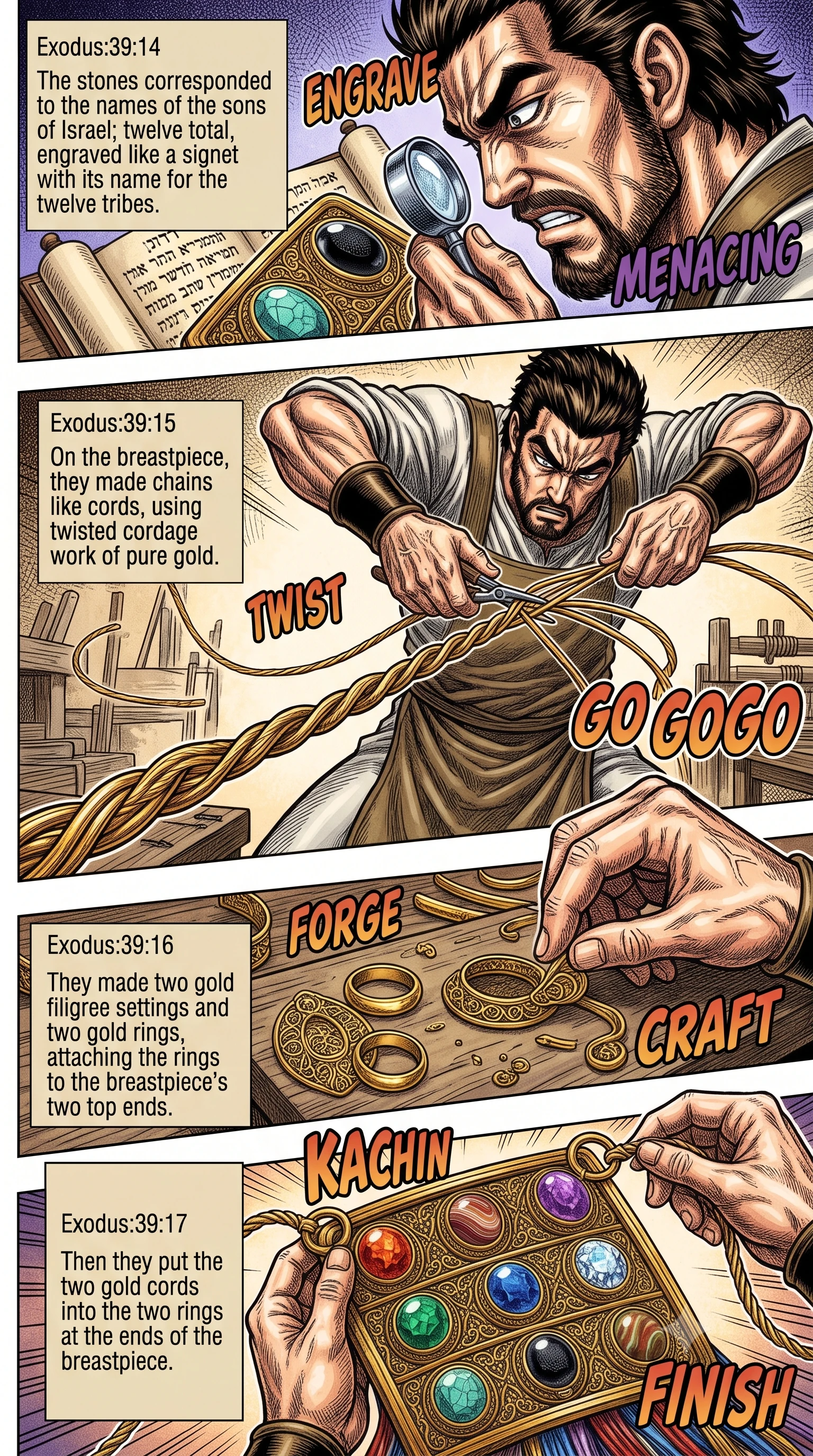 Exodus 39 illustration: Breastpiece Bound to the Ephod