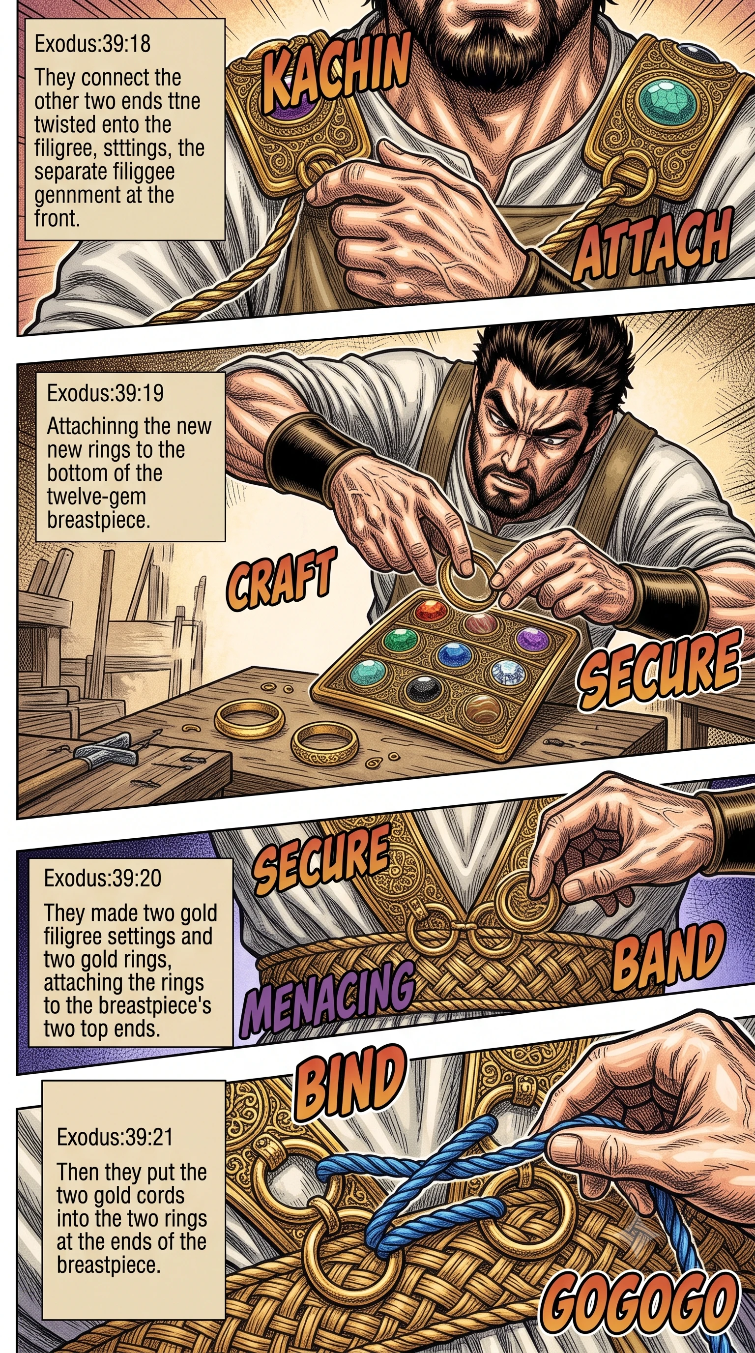 Exodus 39 illustration: The Blue Robe with Bells and Pomegranates