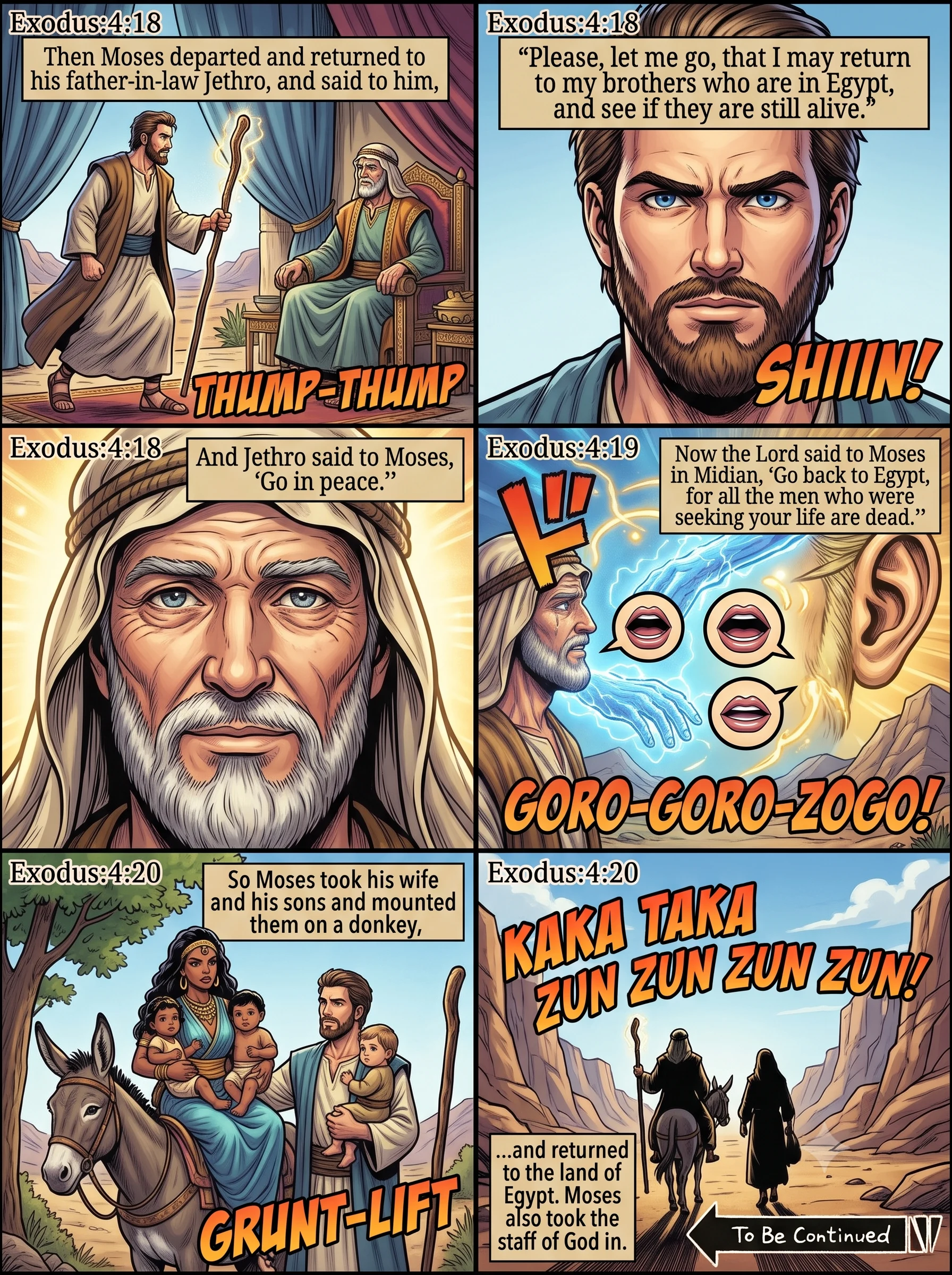 Exodus 4 illustration: Moses Departs for Egypt