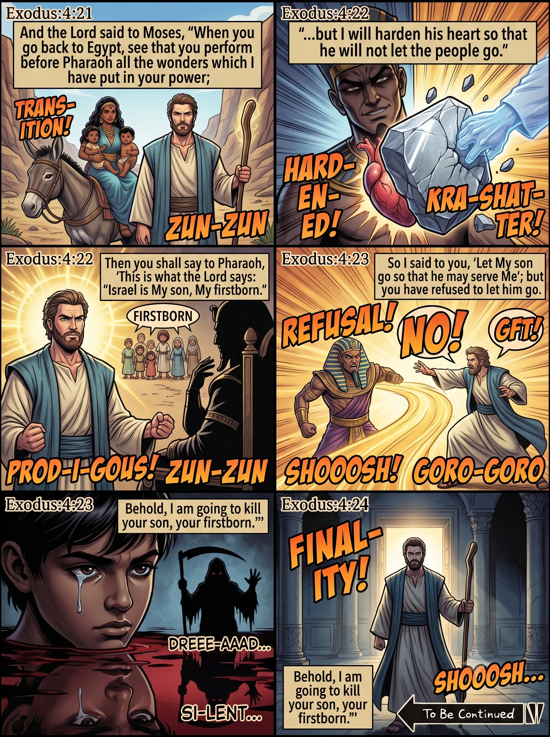 Exodus 4 illustration: The Lord's Warning for Pharaoh