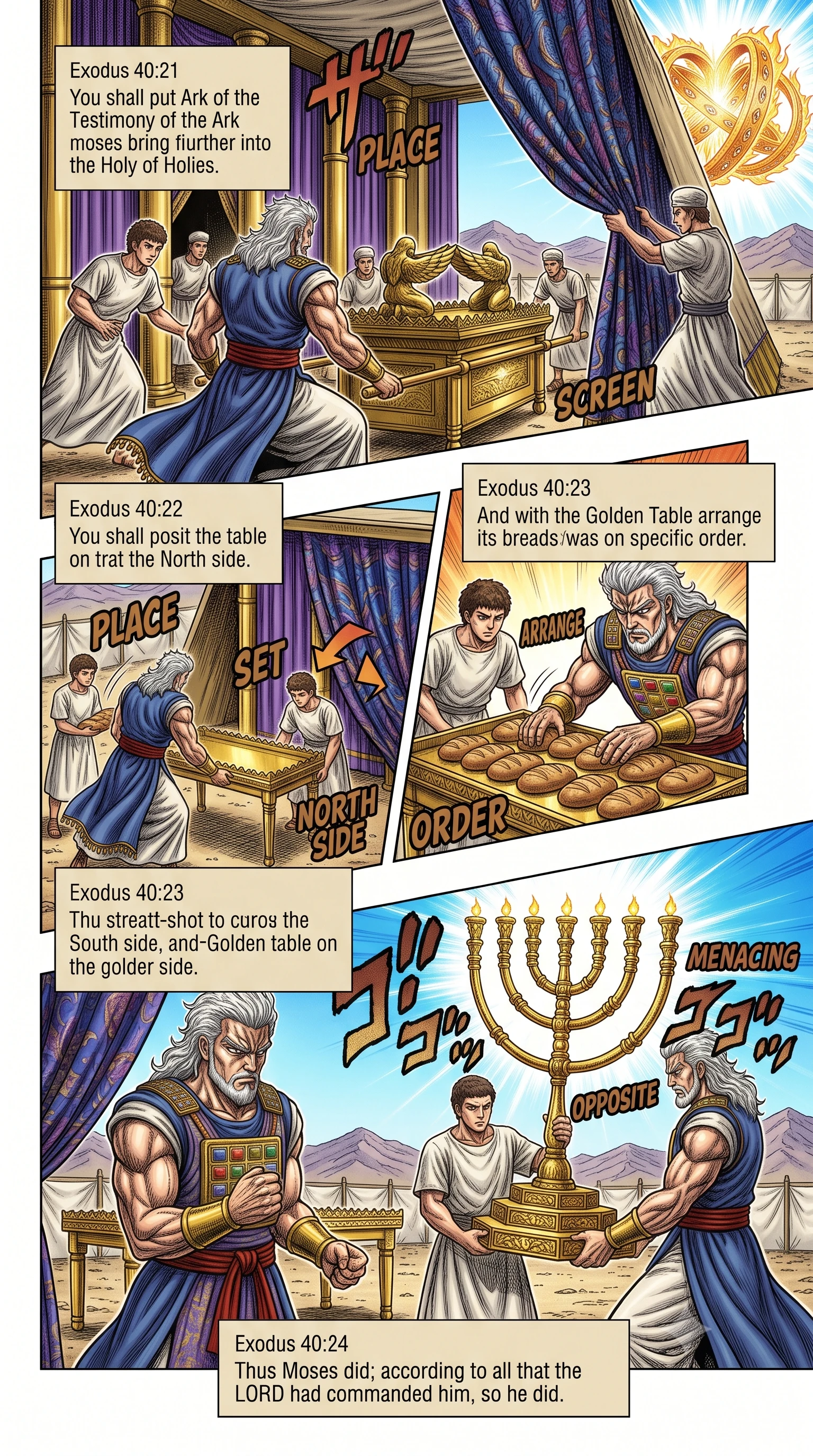 Exodus 40 illustration: The Ark and Table Set in Place