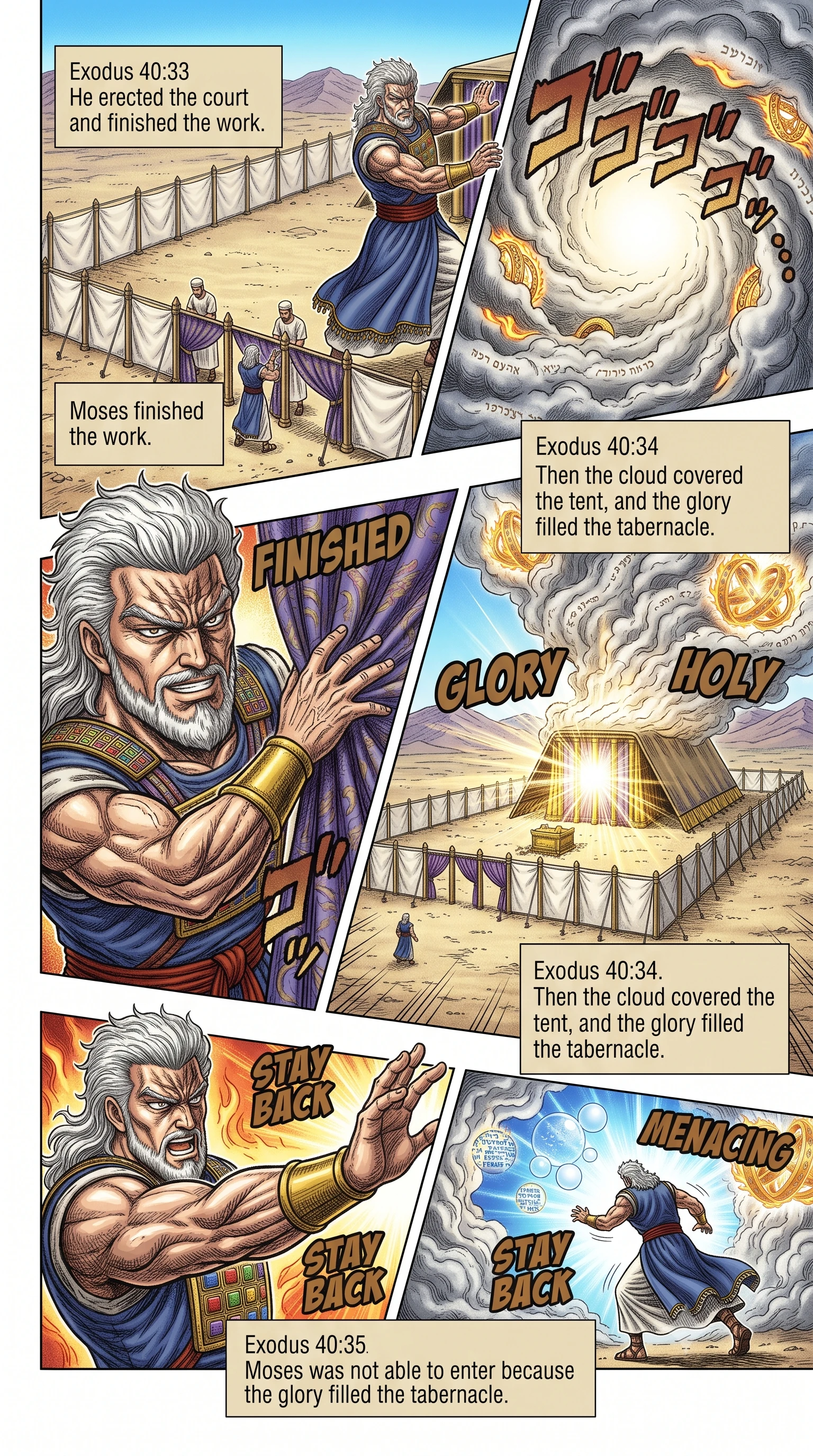 Exodus 40 illustration: The Cloud and Glory Fill the Tabernacle