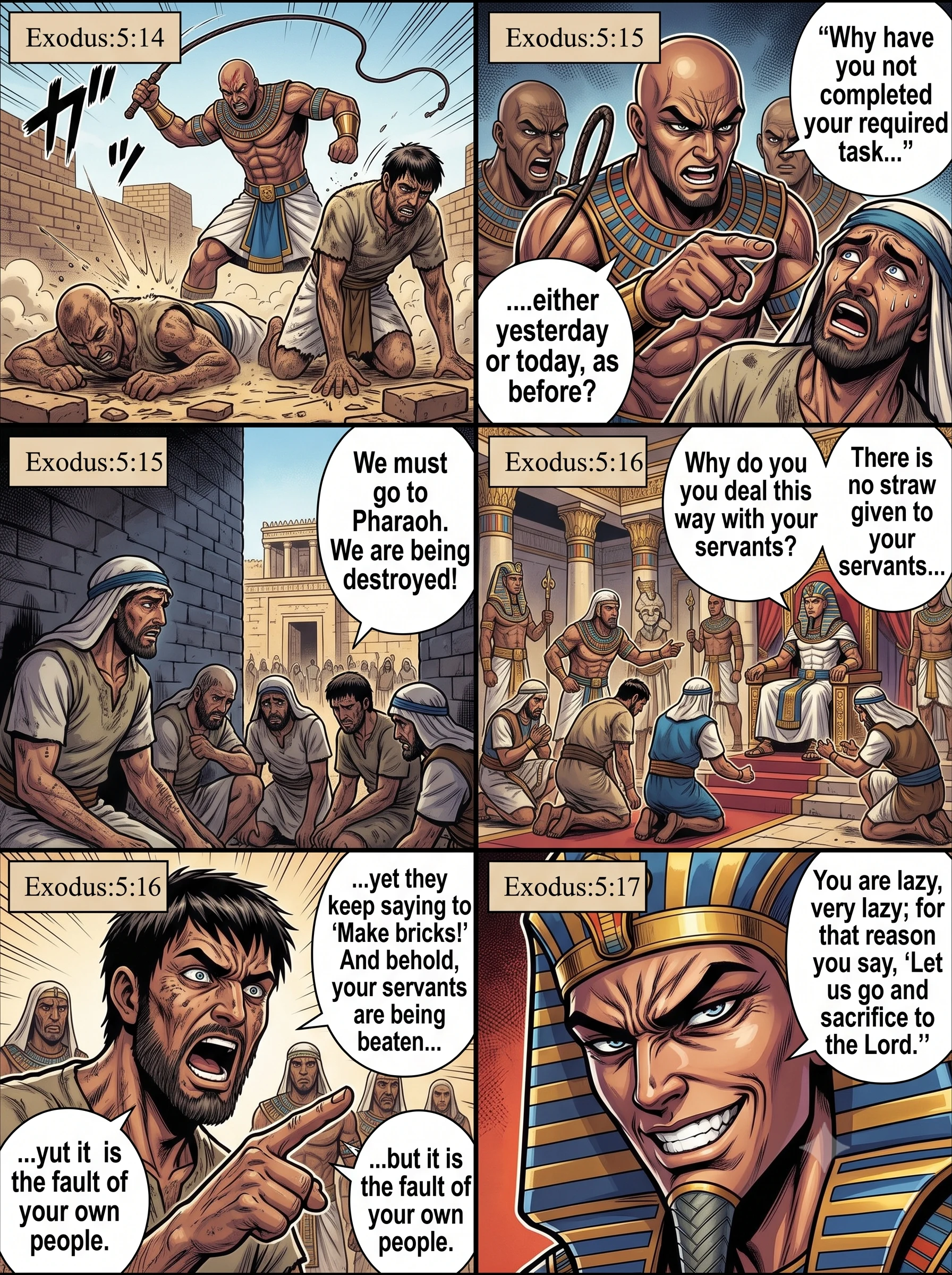 Exodus 5 illustration: The Foremen Are Beaten