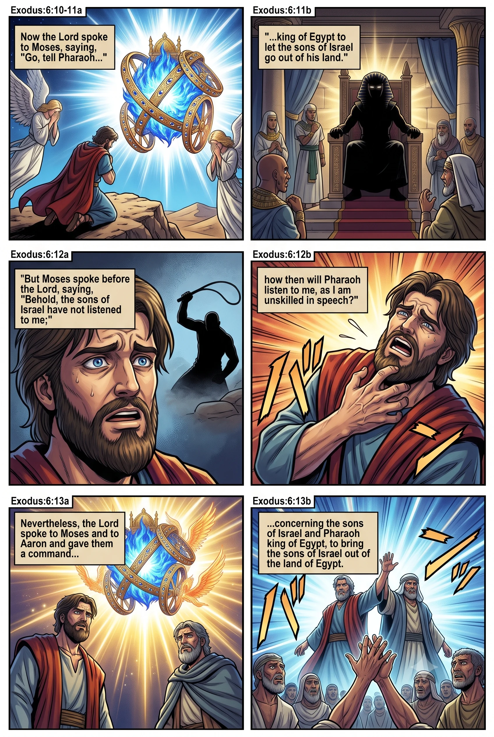 Exodus 6 illustration: Moses Sent Again to Pharaoh