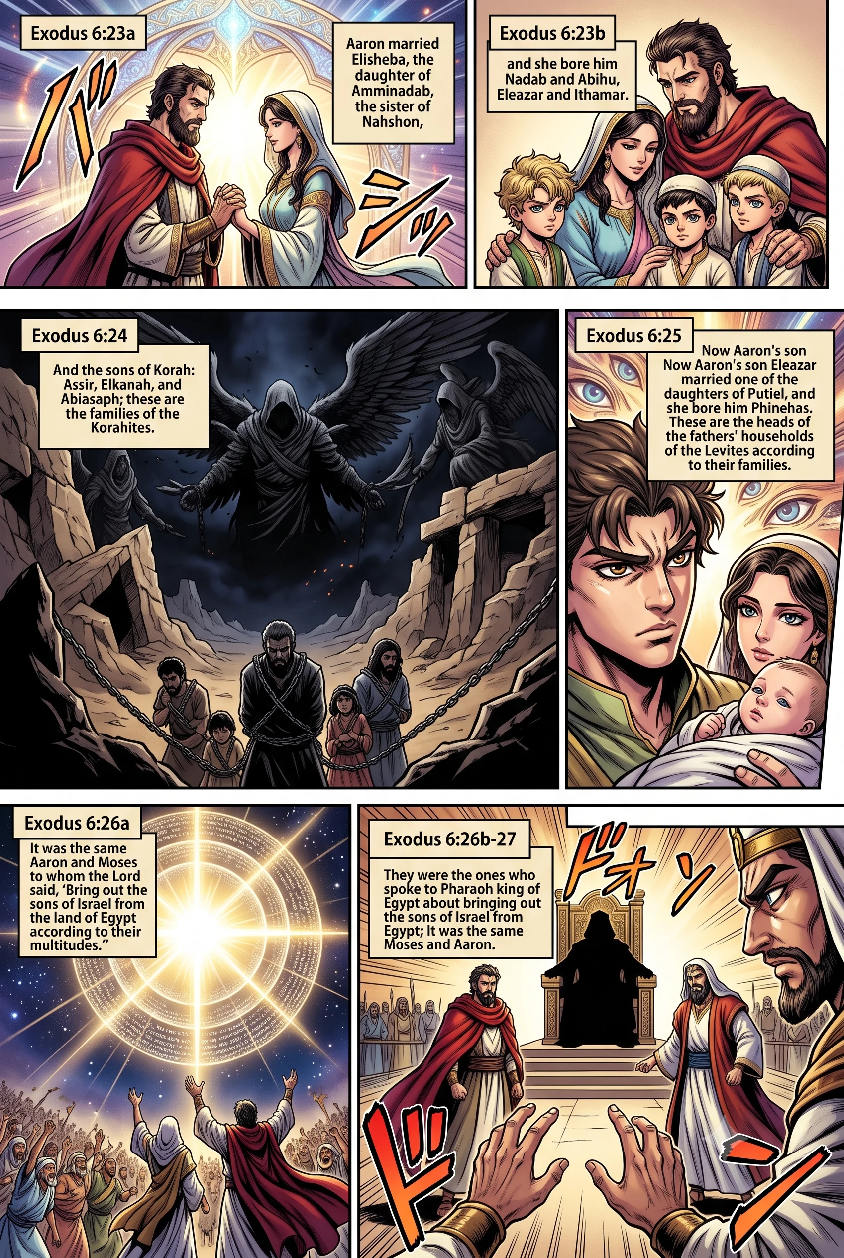 Exodus 6 illustration: Aaron and Moses, Heads of Israel