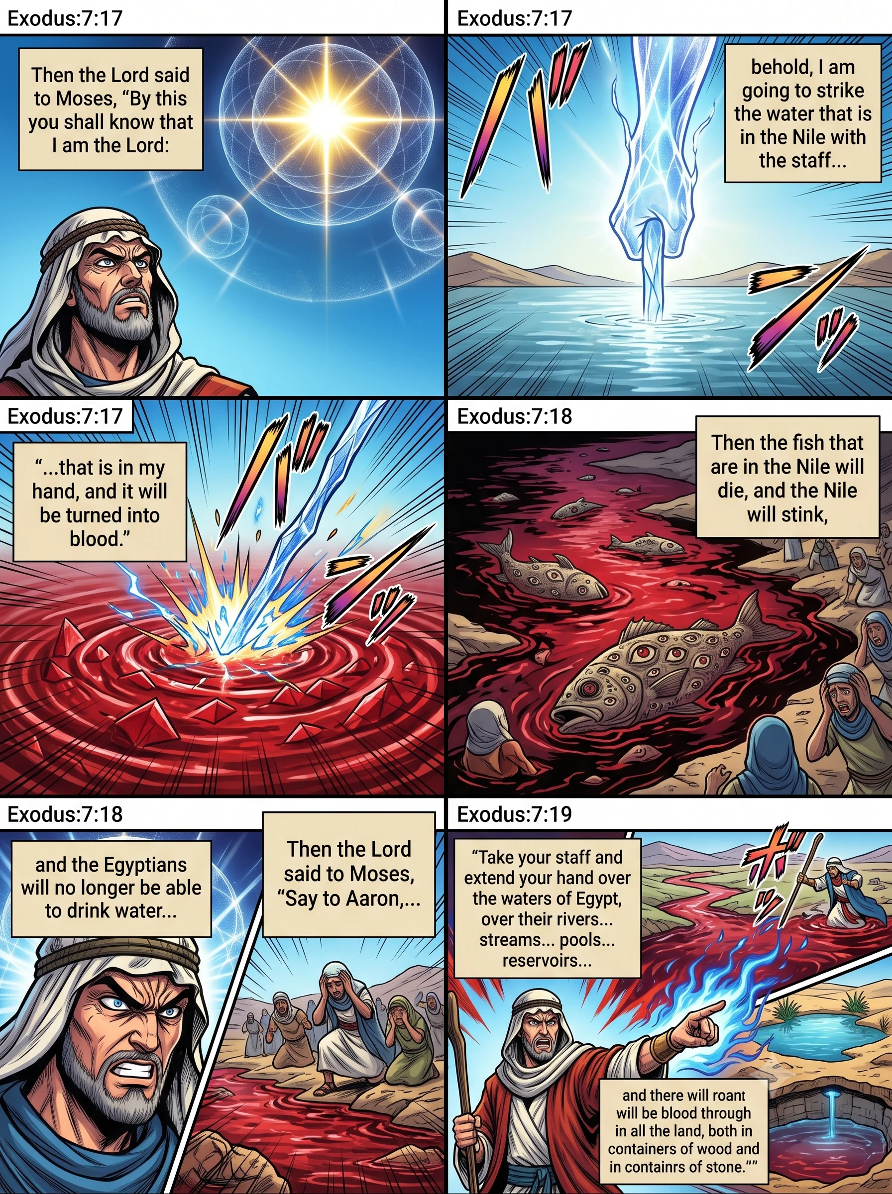 Exodus 7 illustration: The Lord's Instructions for the First Plague