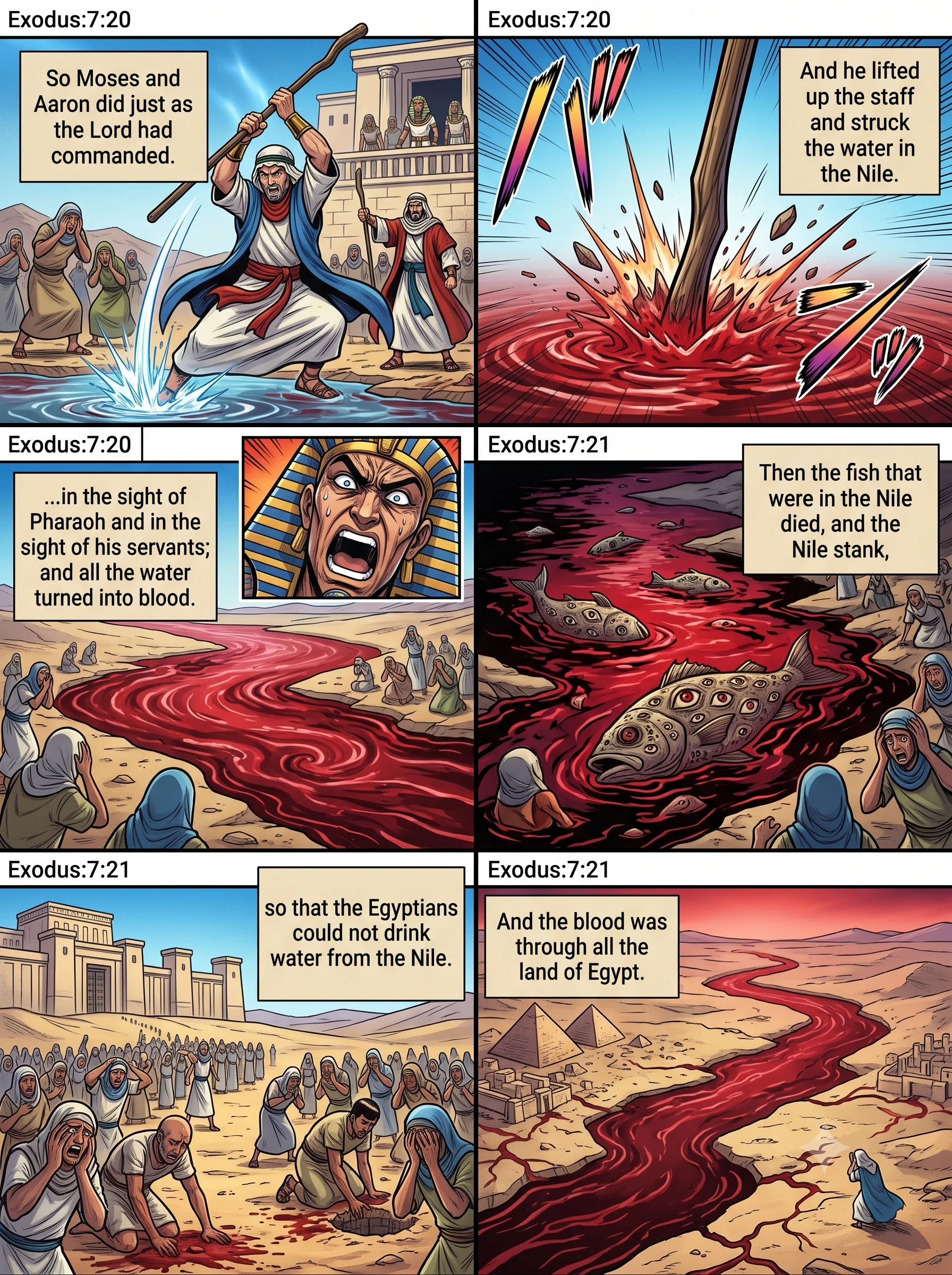 Exodus 7 illustration: The Nile Turned to Blood