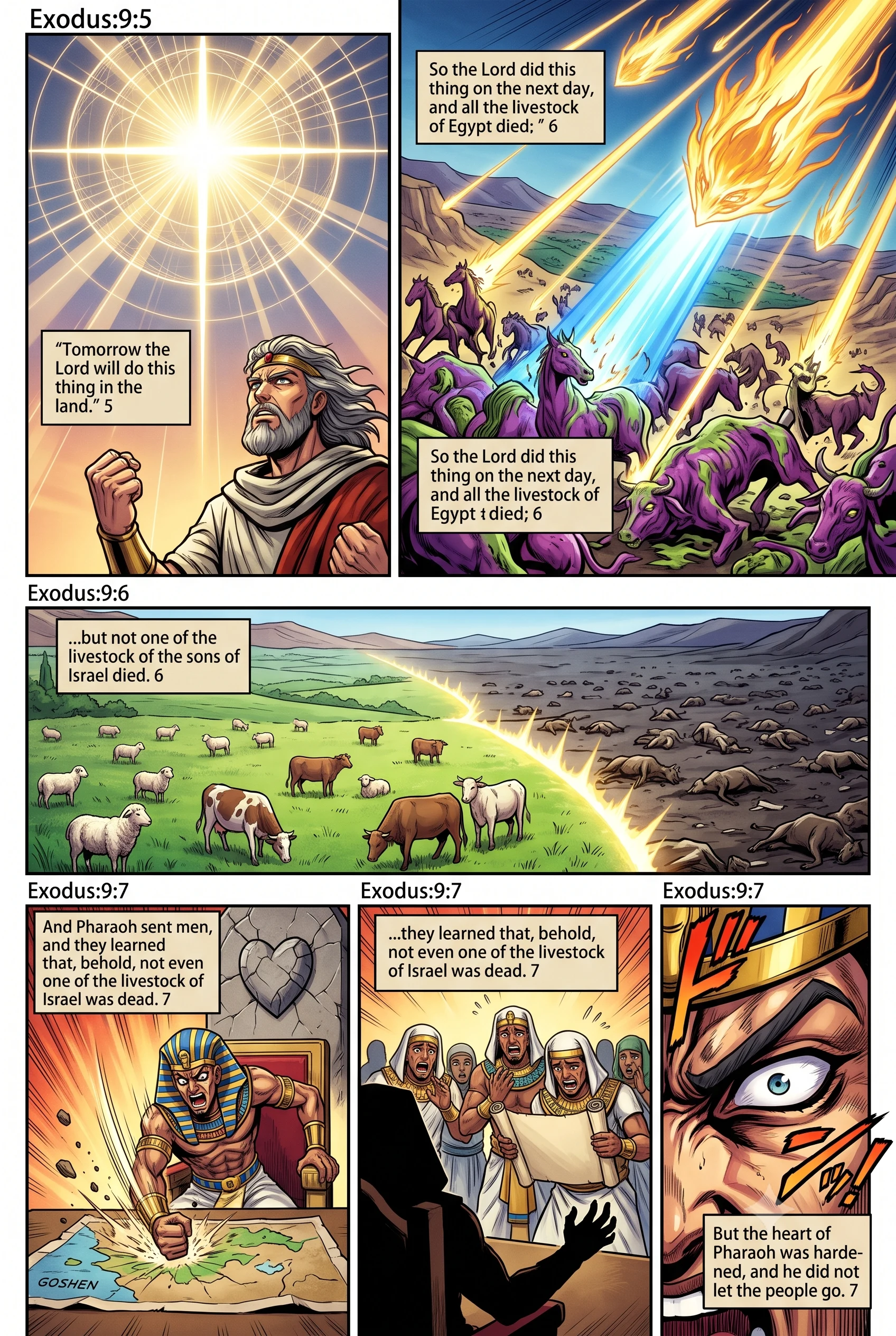 Exodus 9 illustration: The Livestock of Egypt Perish