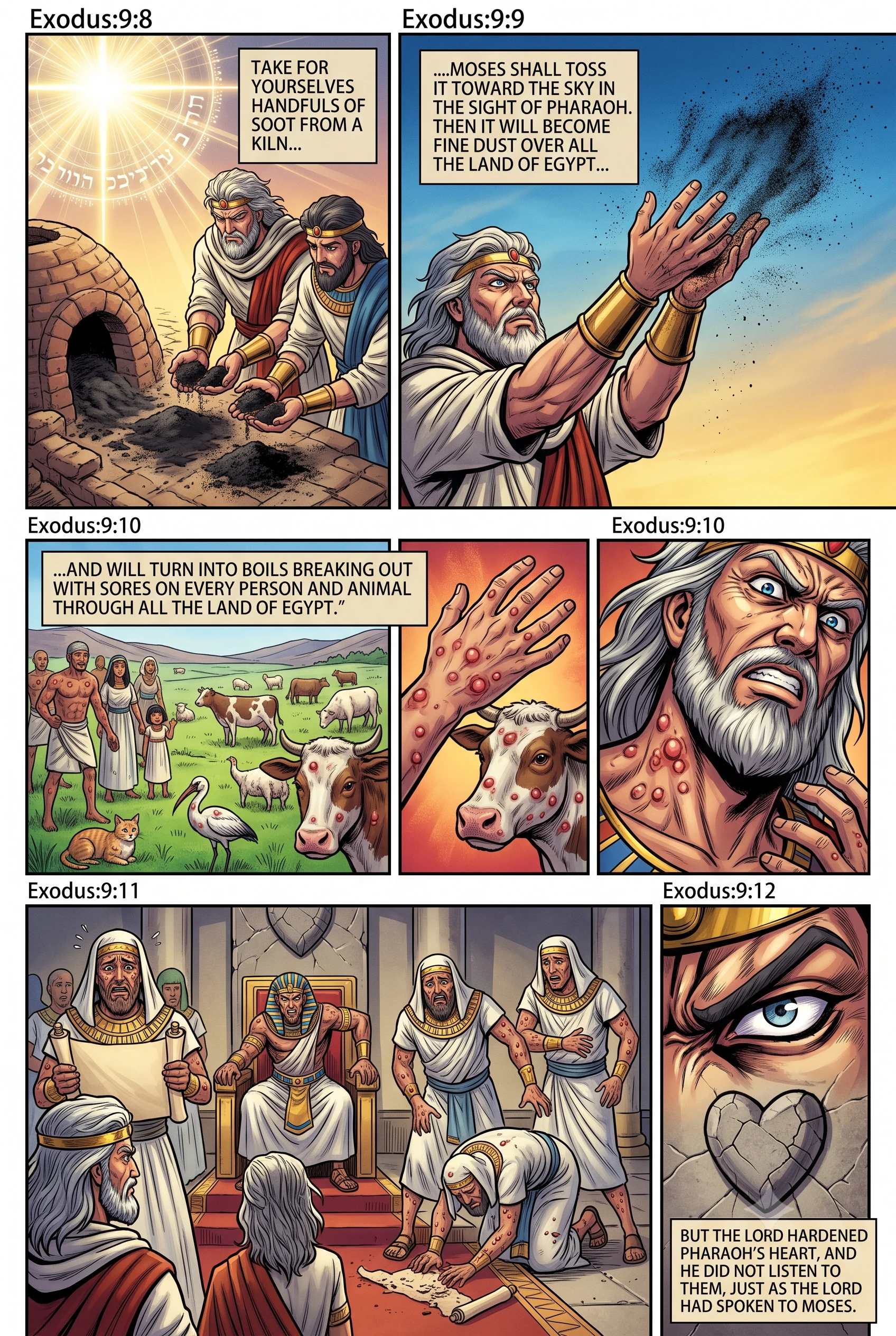 Exodus 9 illustration: The Plague of Boils