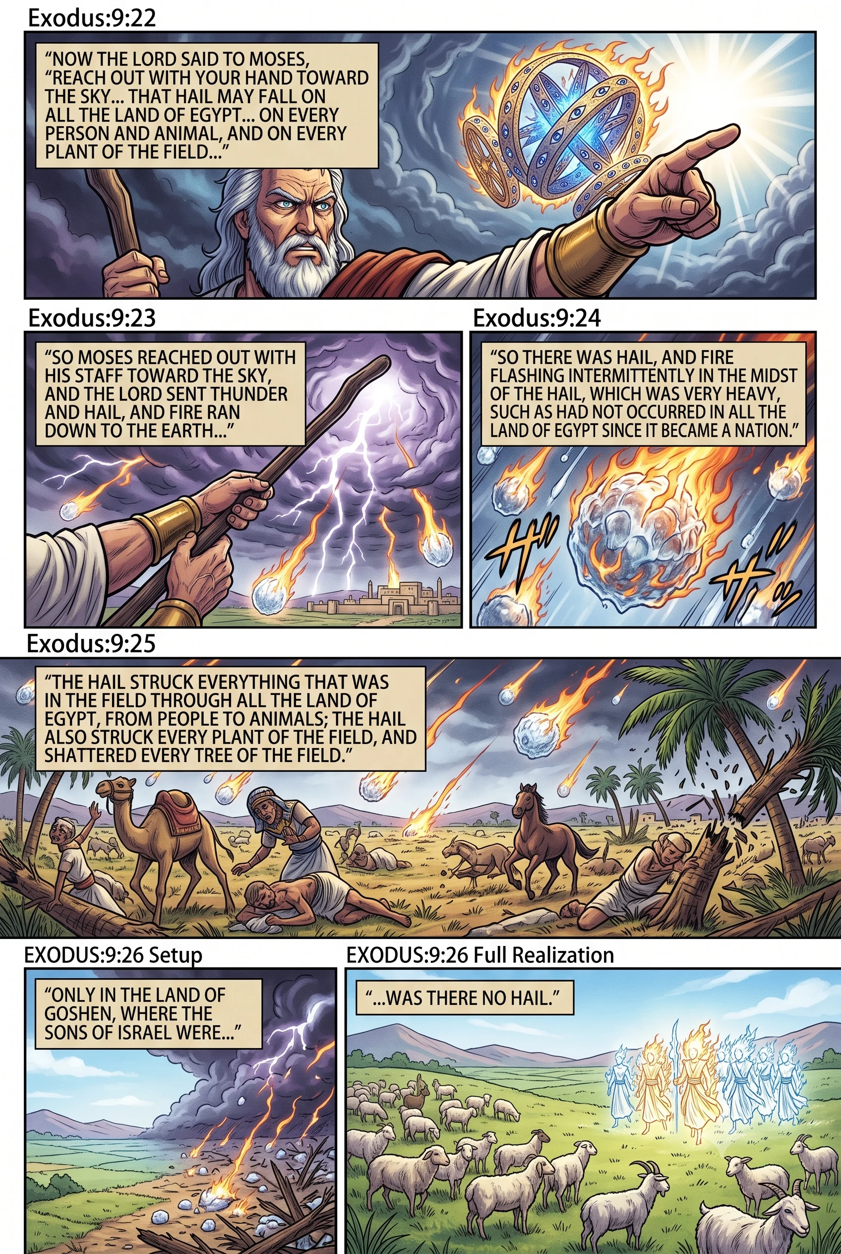 Exodus 9 illustration: The Lord Rains Hail on Egypt