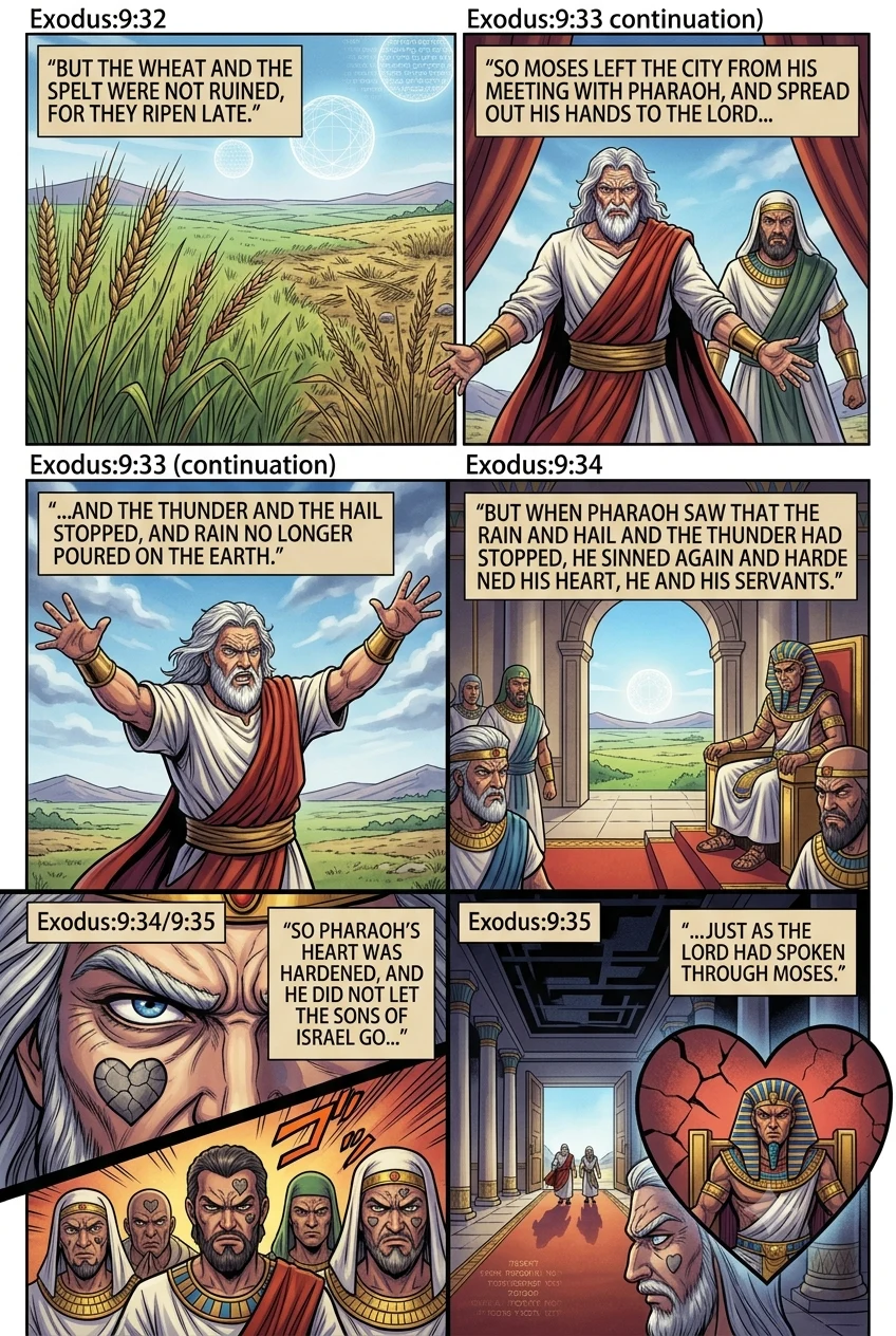Exodus 9 illustration: Pharaoh Hardens His Heart Again