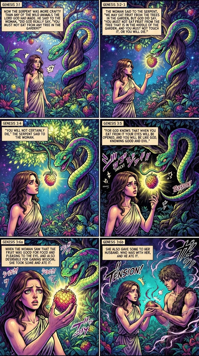Genesis 3 illustration: The Serpent's Temptation