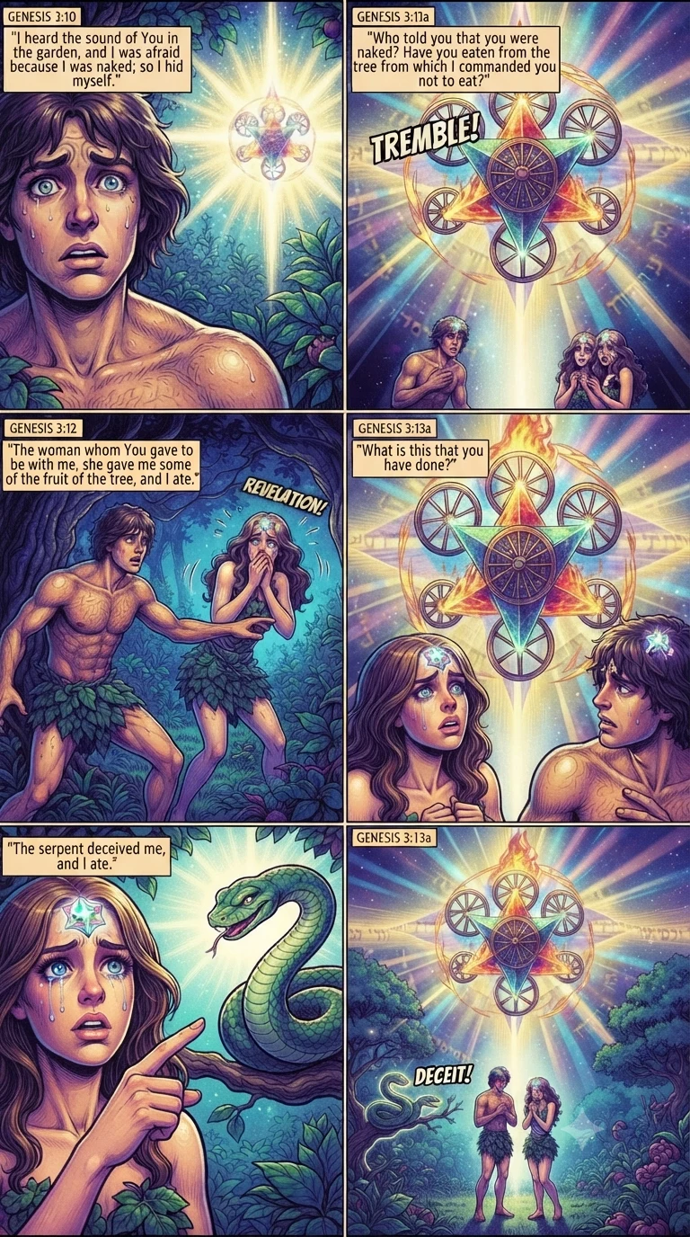 Genesis 3 illustration: The Lord Questions Adam and Eve