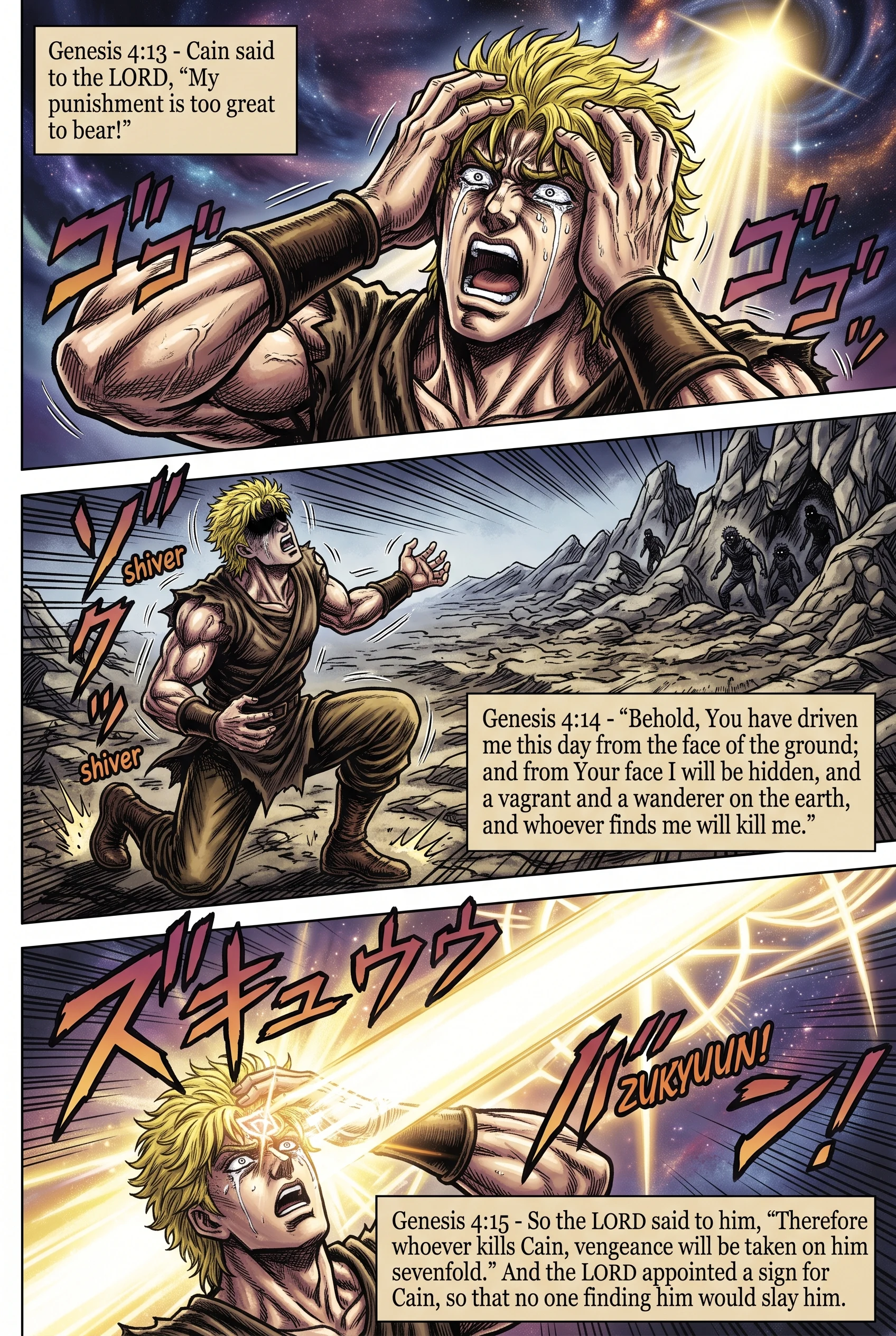 Genesis 4 illustration: Cain's Punishment and the Mark