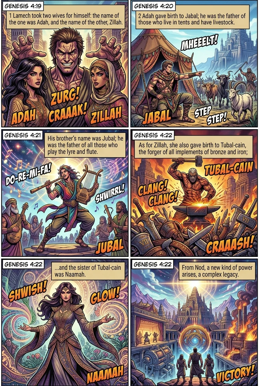 Genesis 4 illustration: The Fathers of Craft & Music