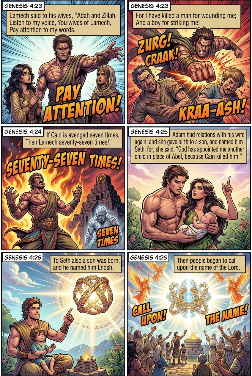Genesis 4 illustration: Lamech's Boast & The Line of Seth