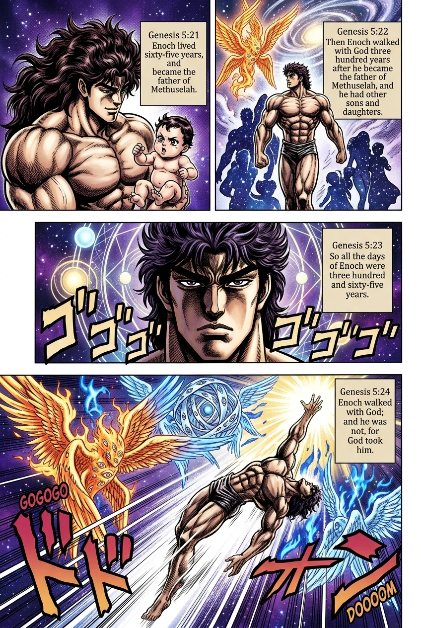Genesis 5 illustration: Enoch Walks with God and Is Taken