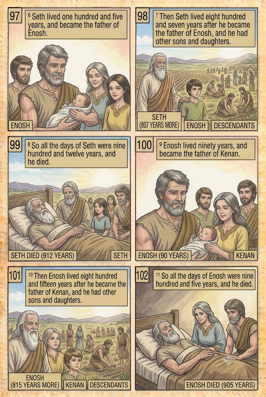Genesis 5 illustration: Seth & Enosh