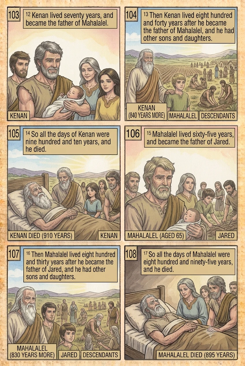 Genesis 5 illustration: Kenan & Mahalalel