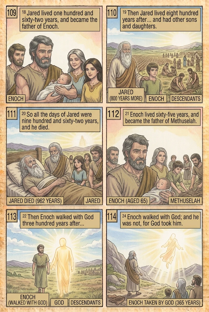Genesis 5 illustration: Jared & Enoch
