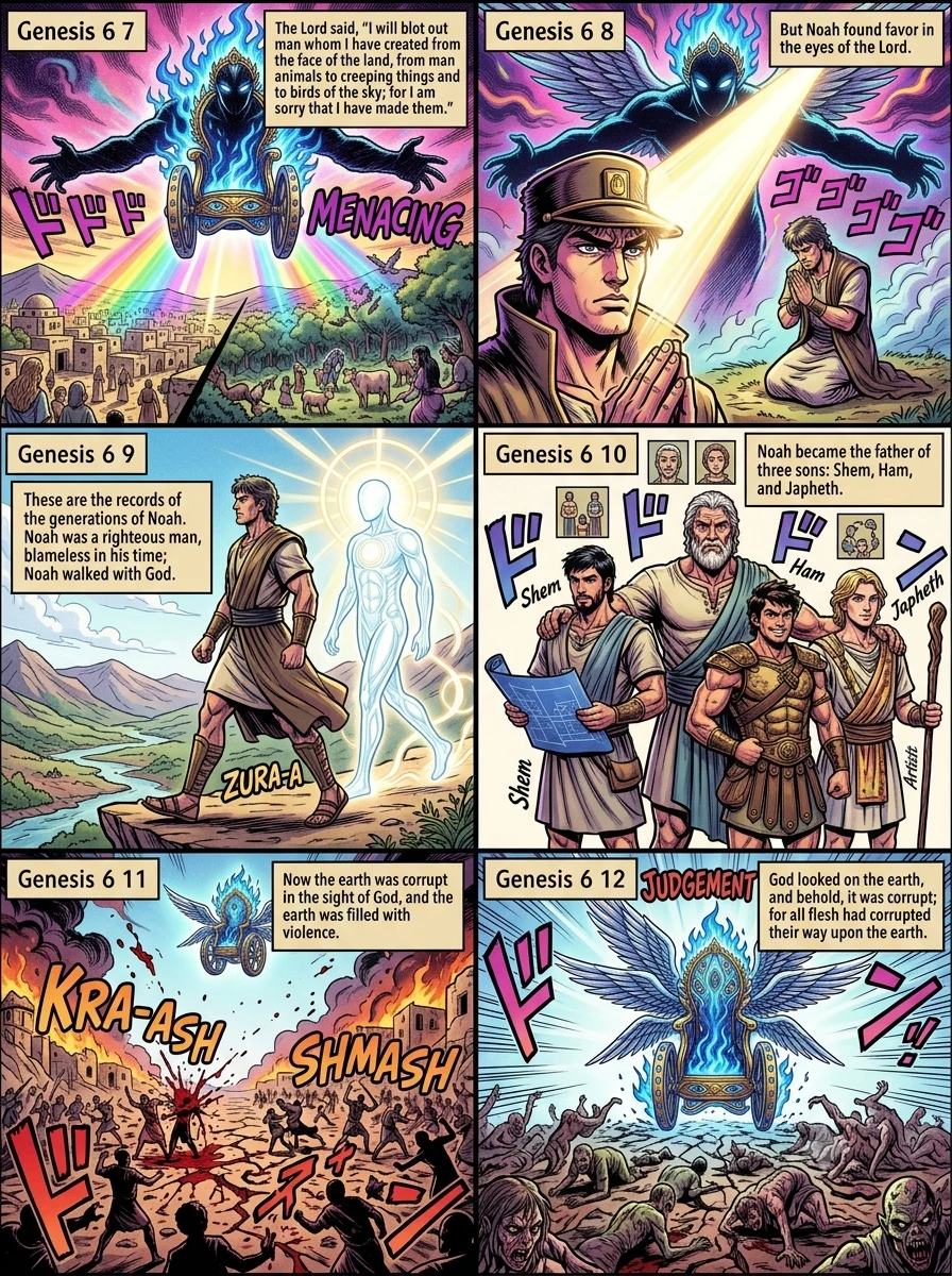 Genesis 6 illustration: The Lord's Grief & Noah's Favor
