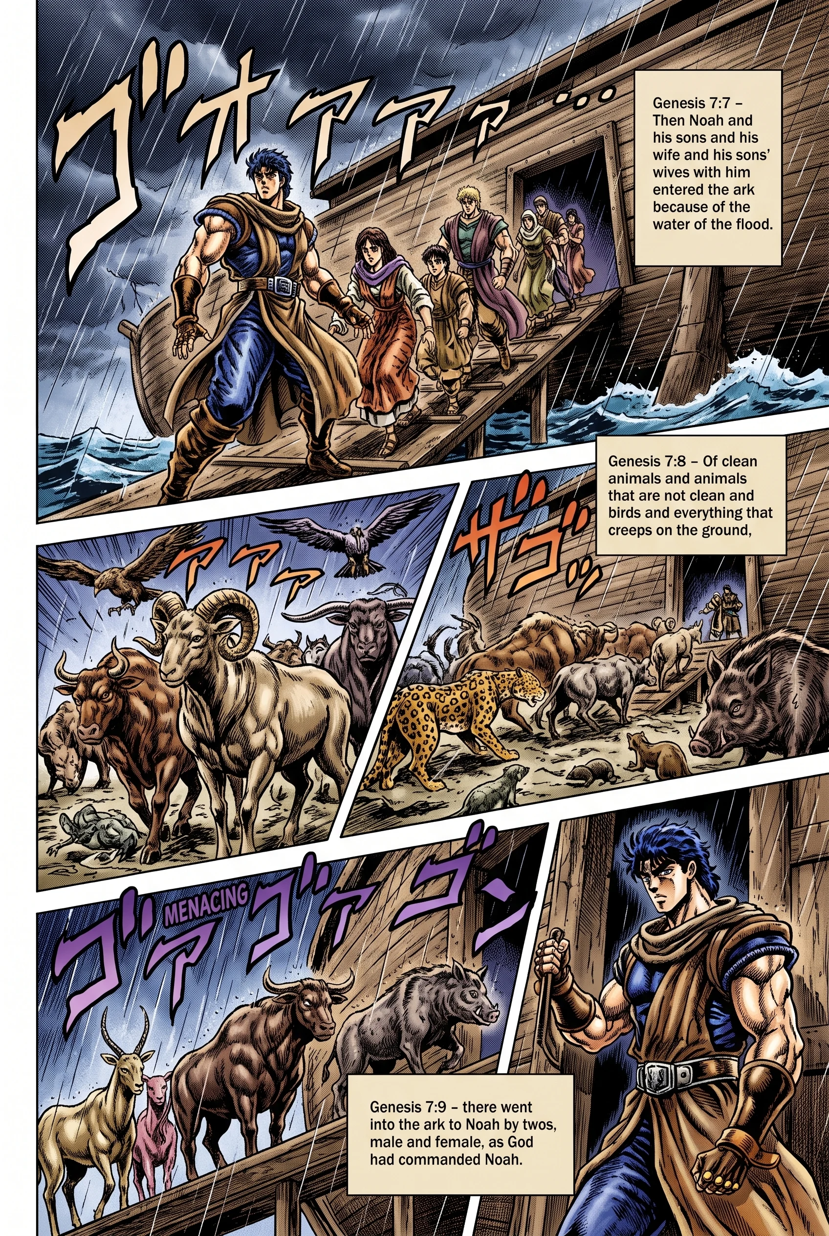 Genesis 7 illustration: Noah and the Animals Enter the Ark