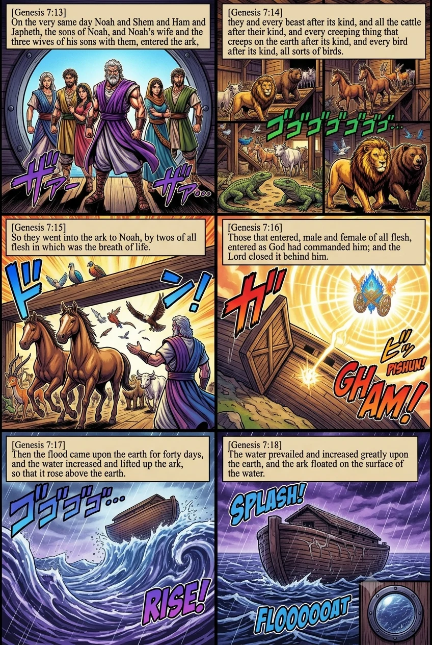 Genesis 7 illustration: Every Kind, By Twos