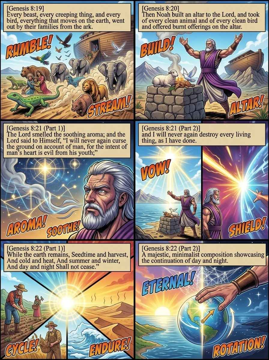 Genesis 8 illustration: The Altar & God's Promise