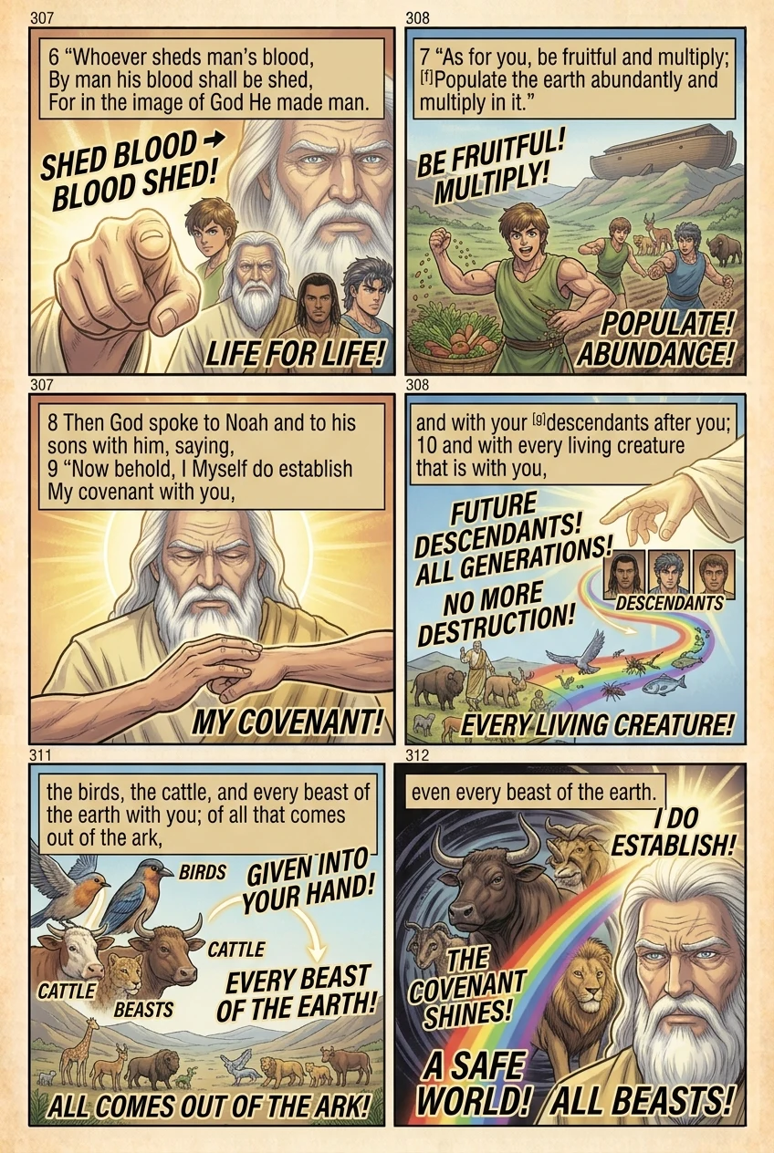Genesis 9 illustration: The Covenant Established