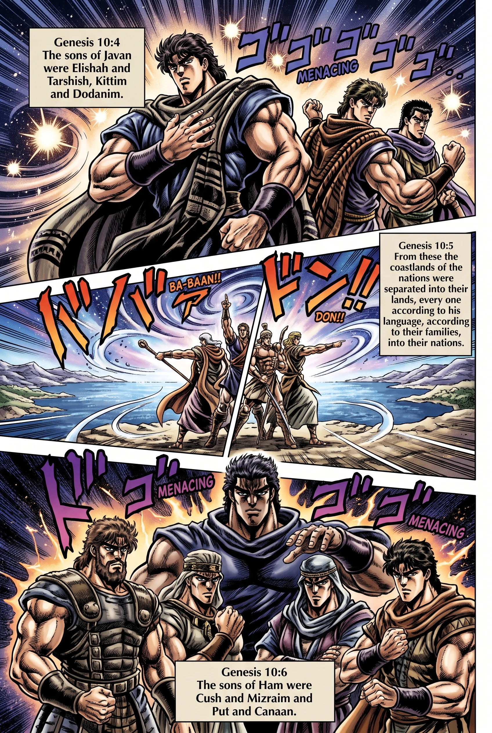 Genesis 10 illustration: Javan's Sons and the Sons of Ham