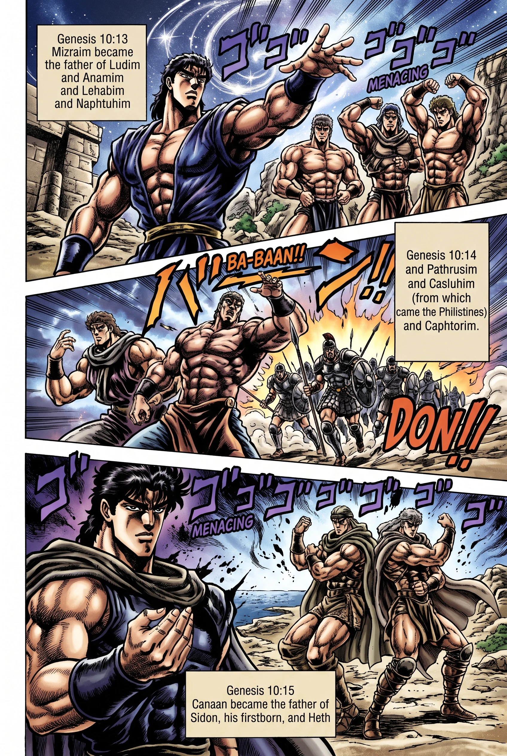 Genesis 10 illustration: Mizraim's Sons and Canaan's Sons