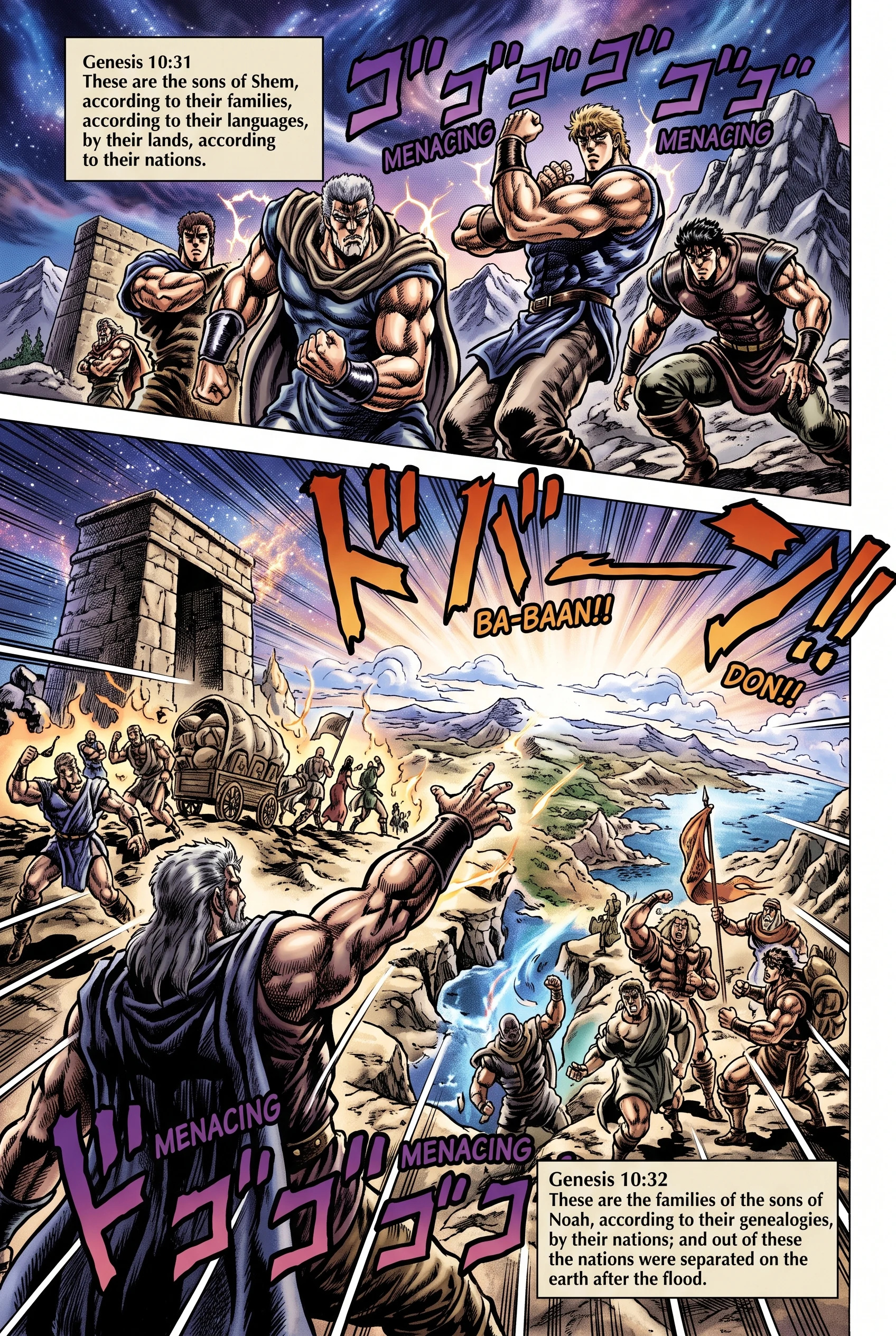 Genesis 10 illustration: Sons of Shem; Nations Divided After Flood