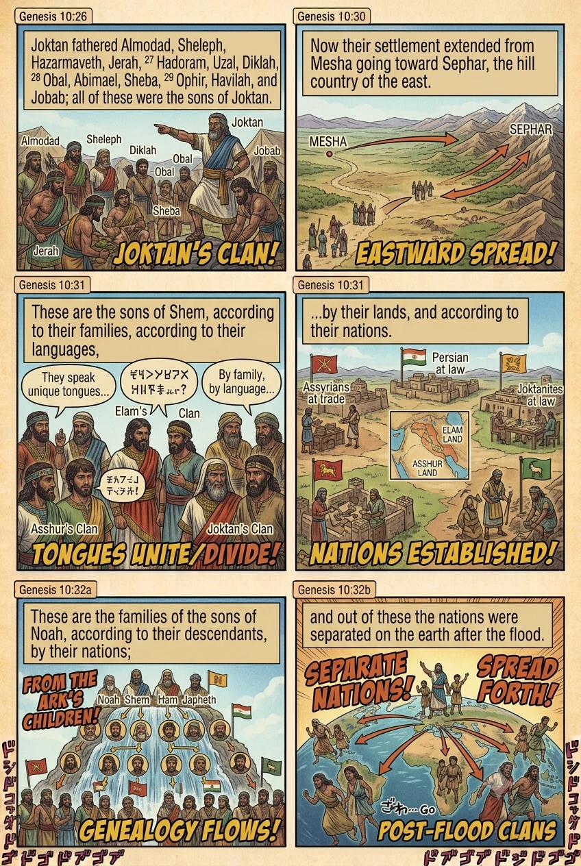 Genesis 10 illustration: Joktan's Sons & The Nations Dispersed