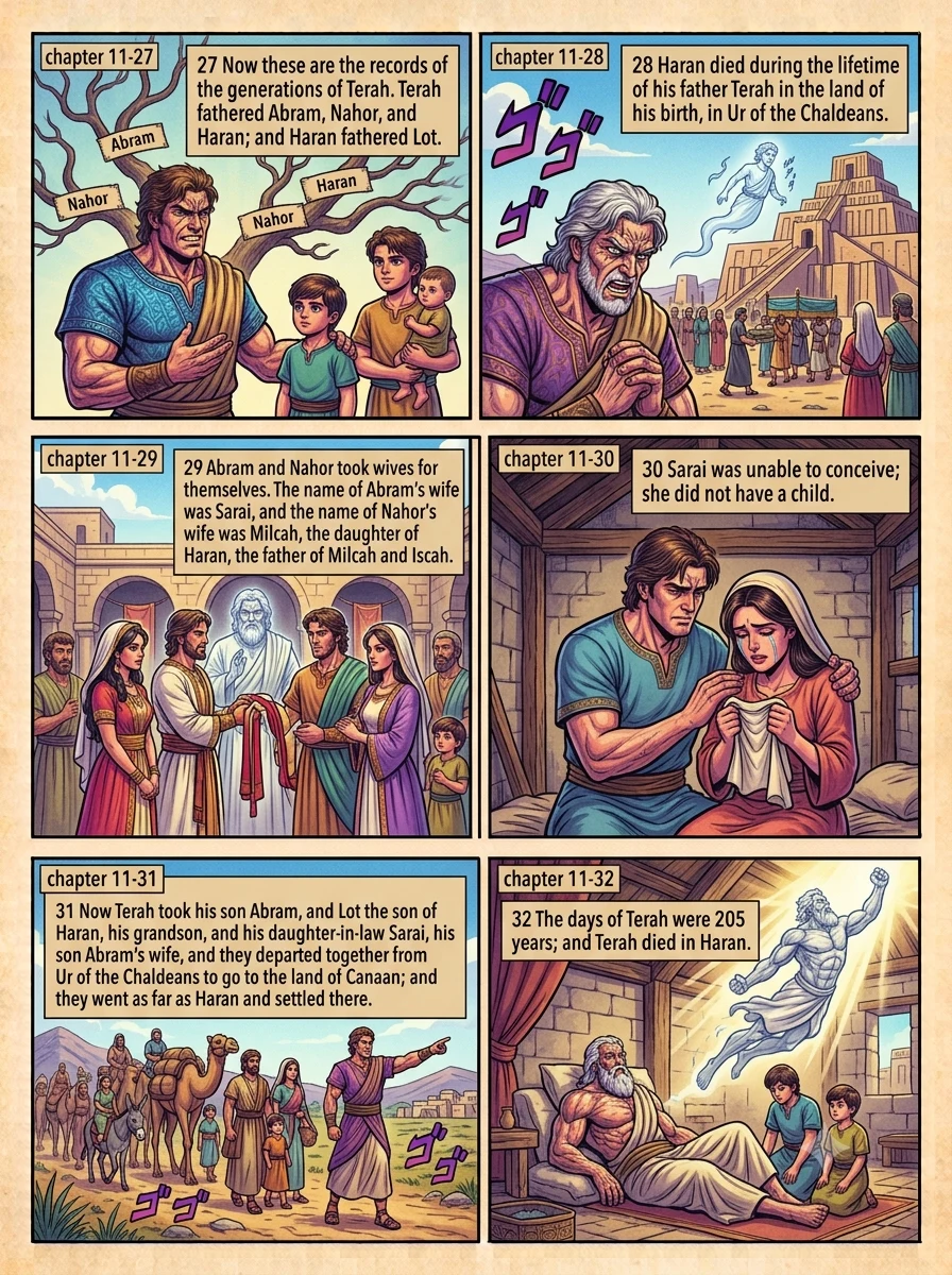 Genesis 11 illustration: Terah's Family Journeys to Haran