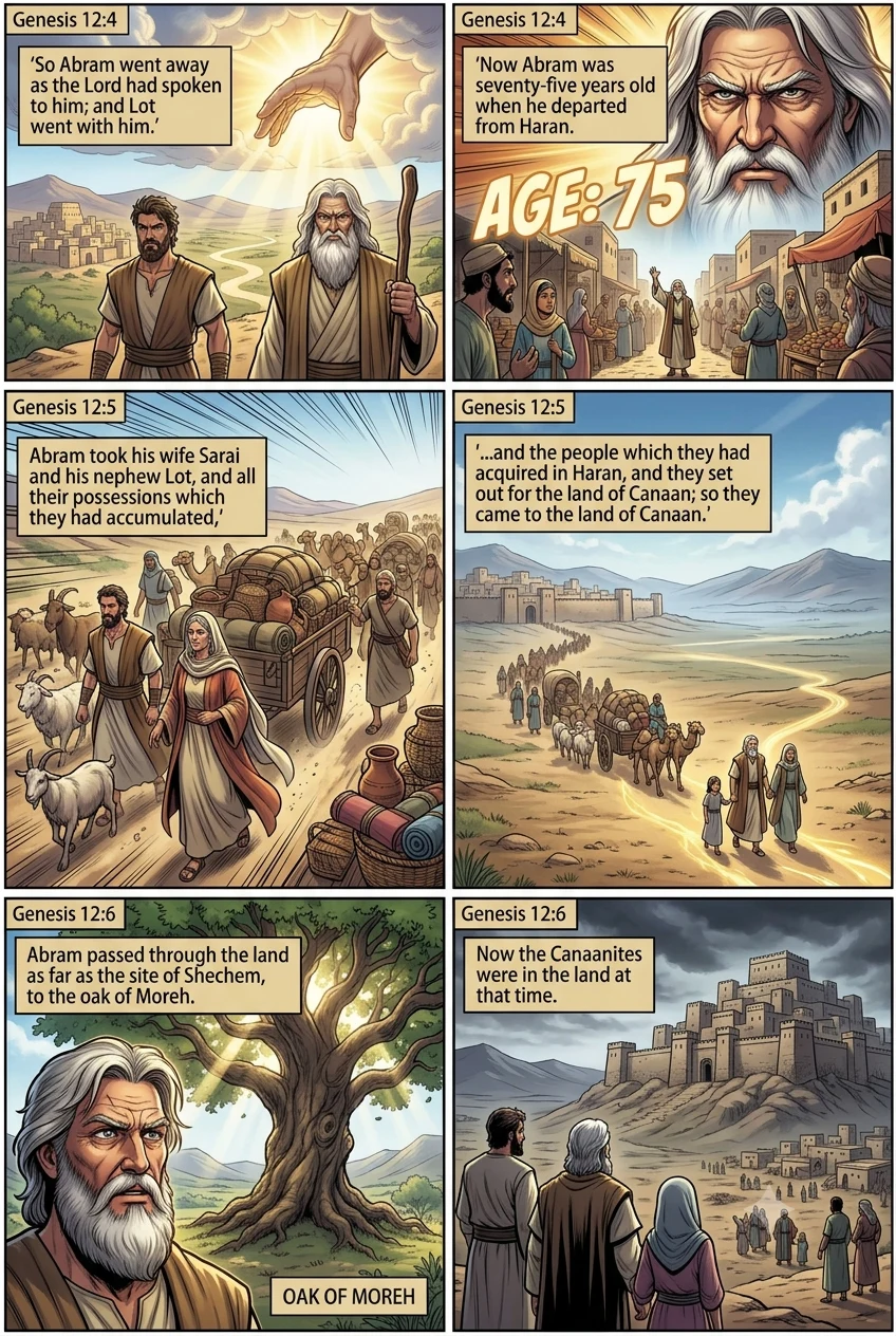 Genesis 12 illustration: Abram Journeys to Canaan