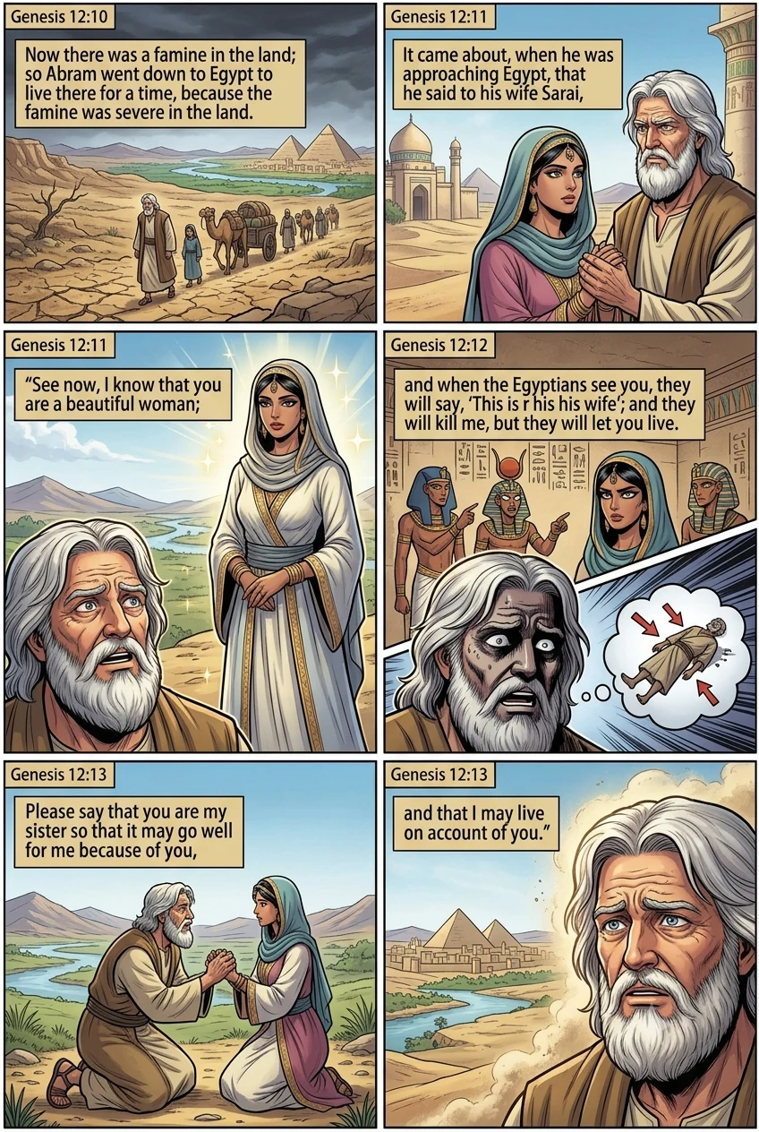 Genesis 12 illustration: Famine Drives Abram to Egypt