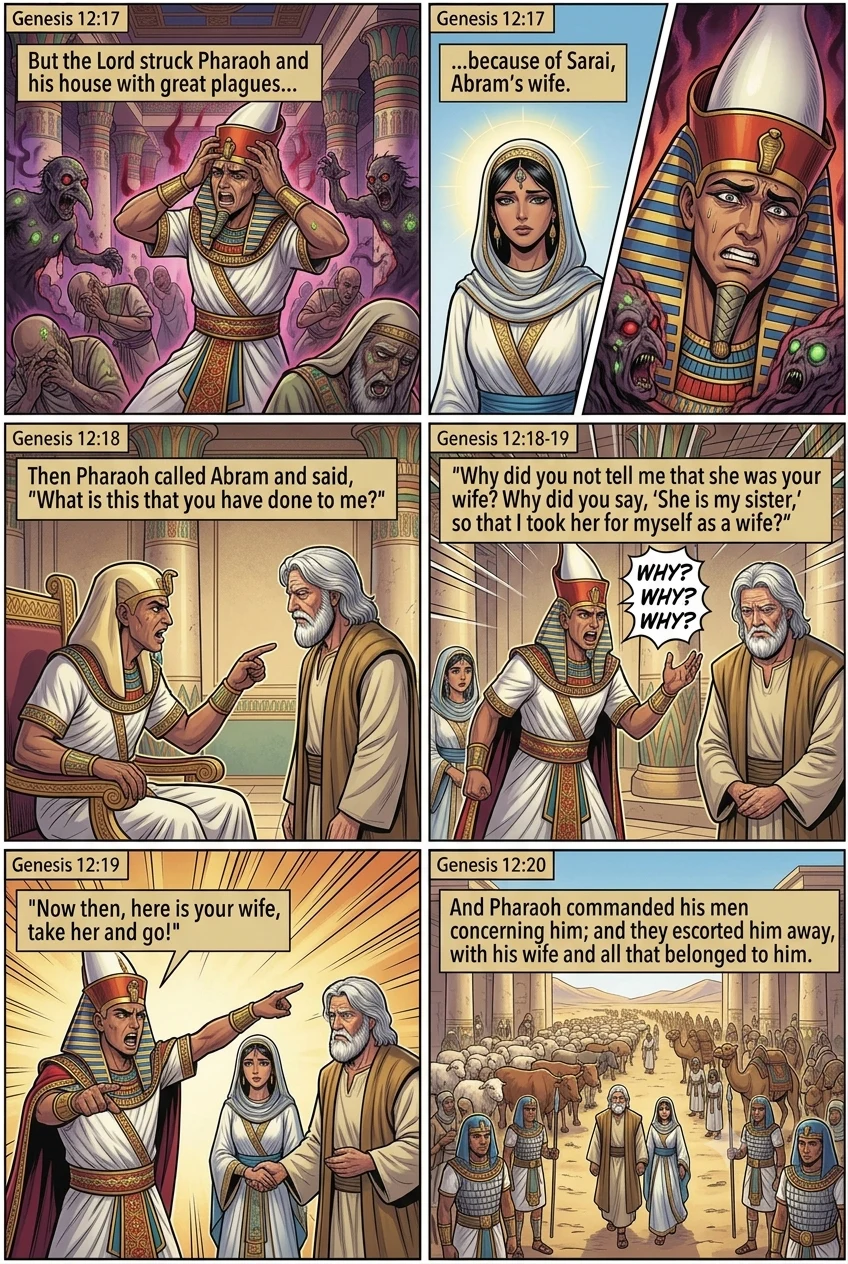 Genesis 12 illustration: The Lord Strikes Pharaoh