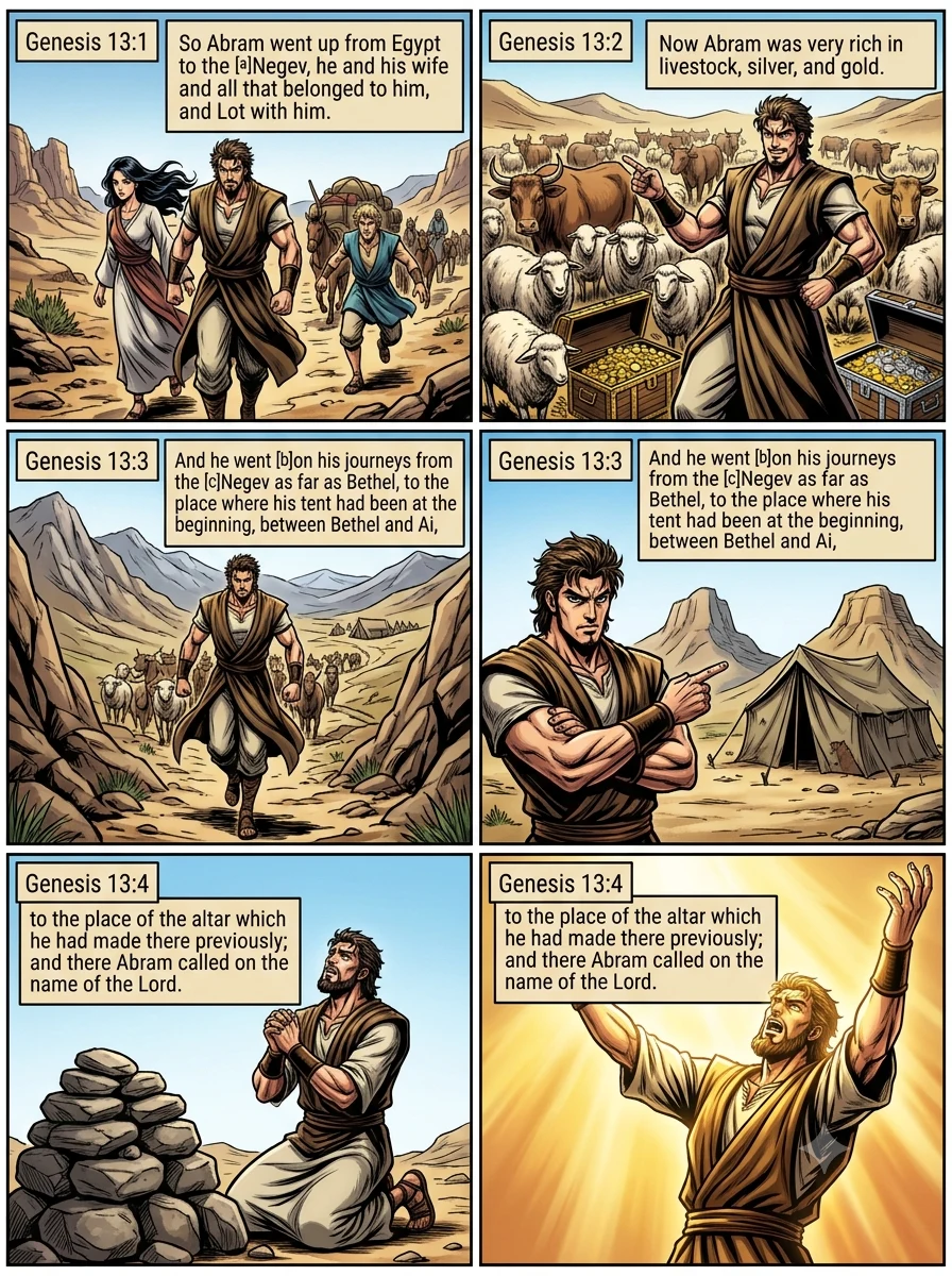 Genesis 13 illustration: Abram Returns to Canaan