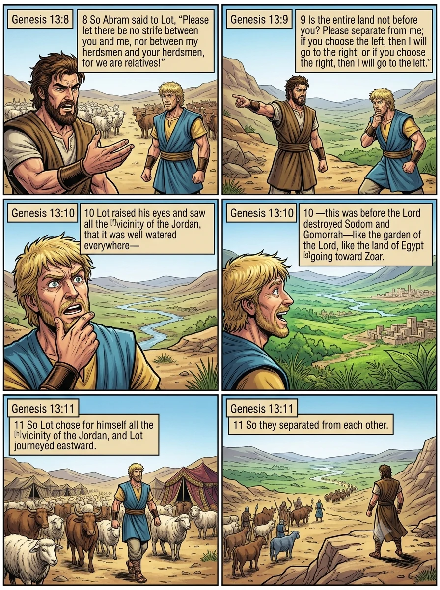 Genesis 13 illustration: Abram and Lot Separate