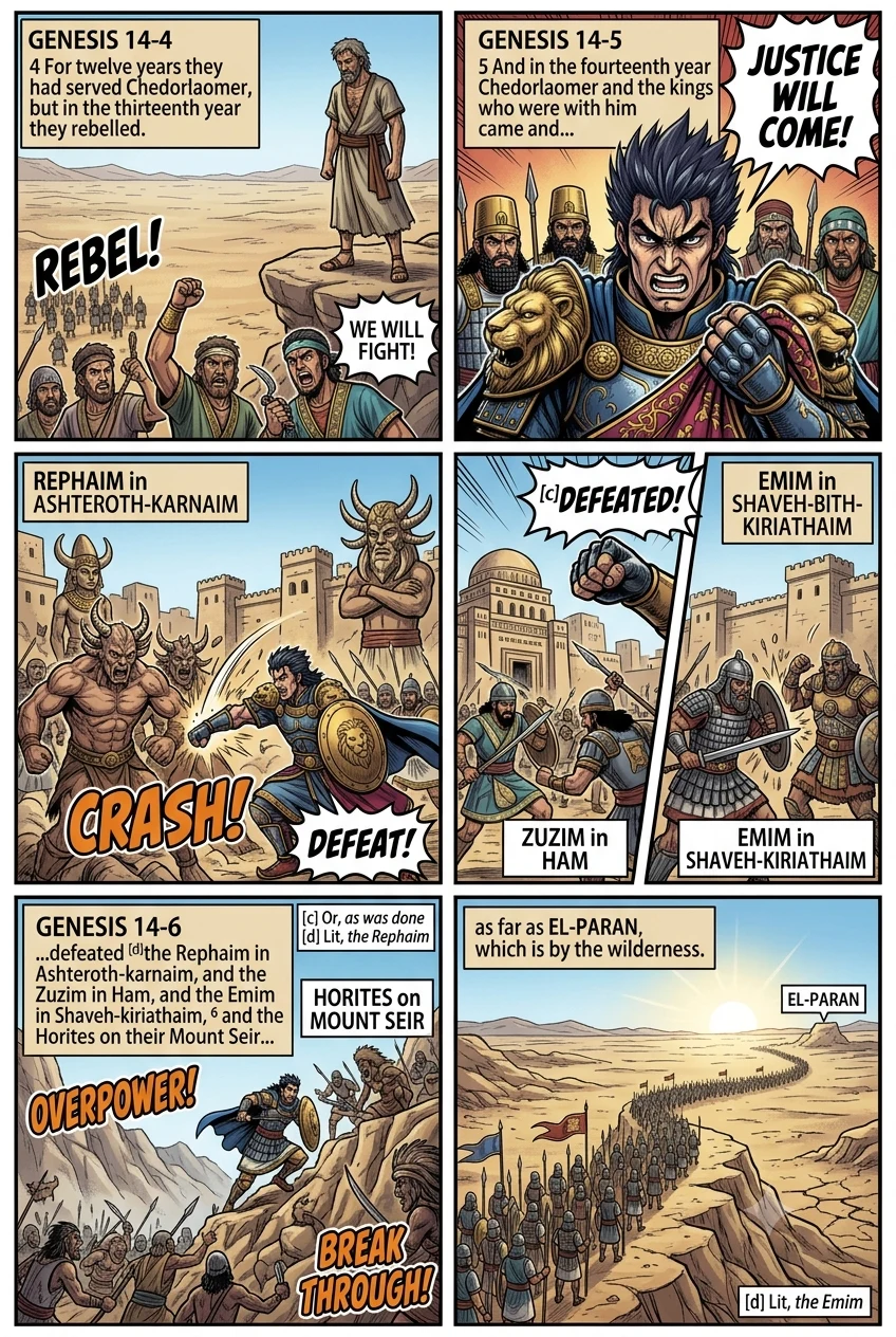 Genesis 14 illustration: Rebellion and the First Battles