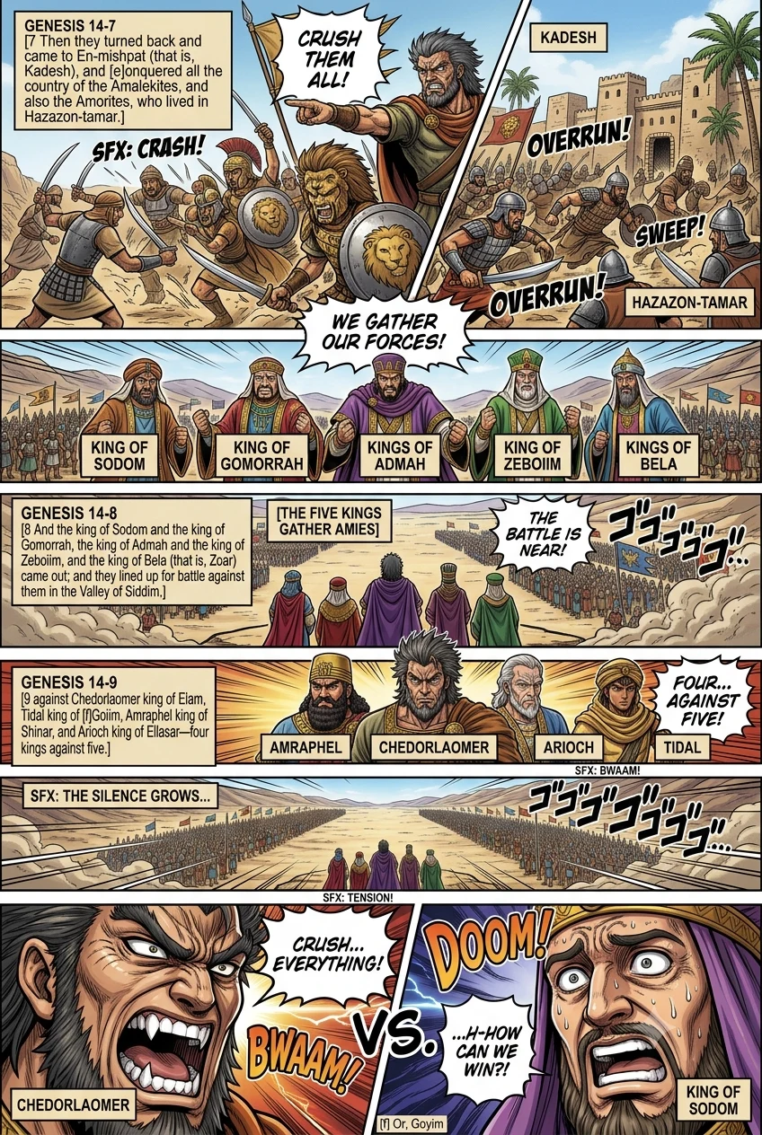 Genesis 14 illustration: Chedorlaomer's Campaign Continues