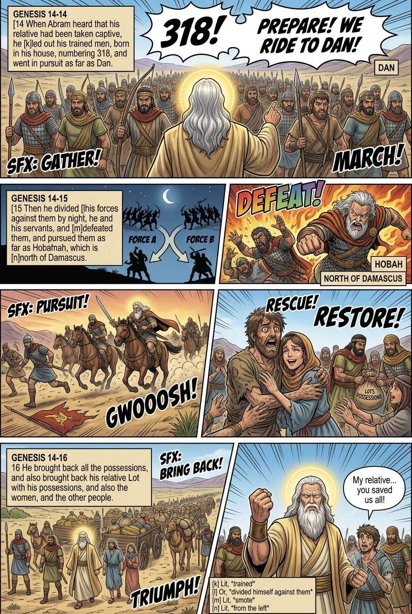 Genesis 14 illustration: Abram Rescues Lot
