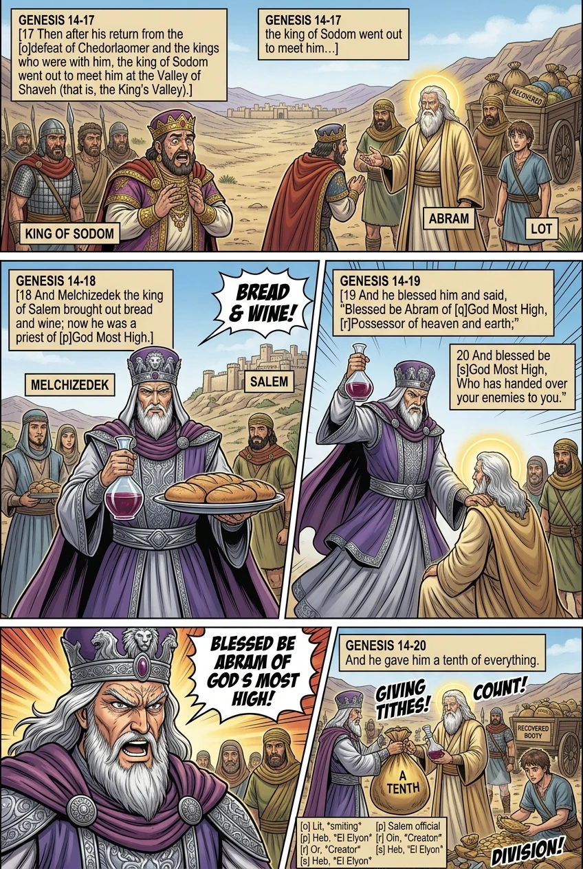 Genesis 14 illustration: Melchizedek Blesses Abram