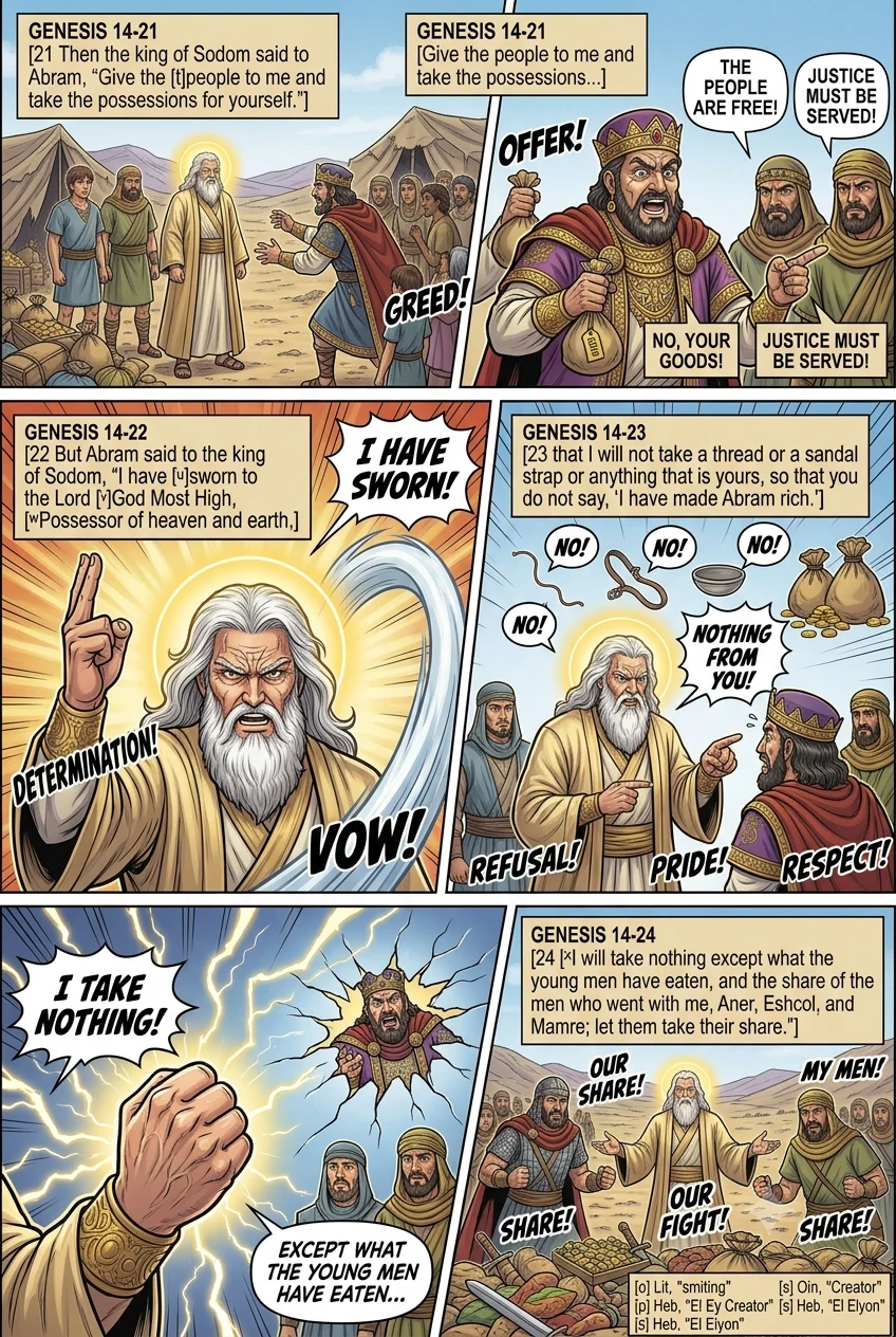 Genesis 14 illustration: Abram Refuses the King of Sodom's Reward