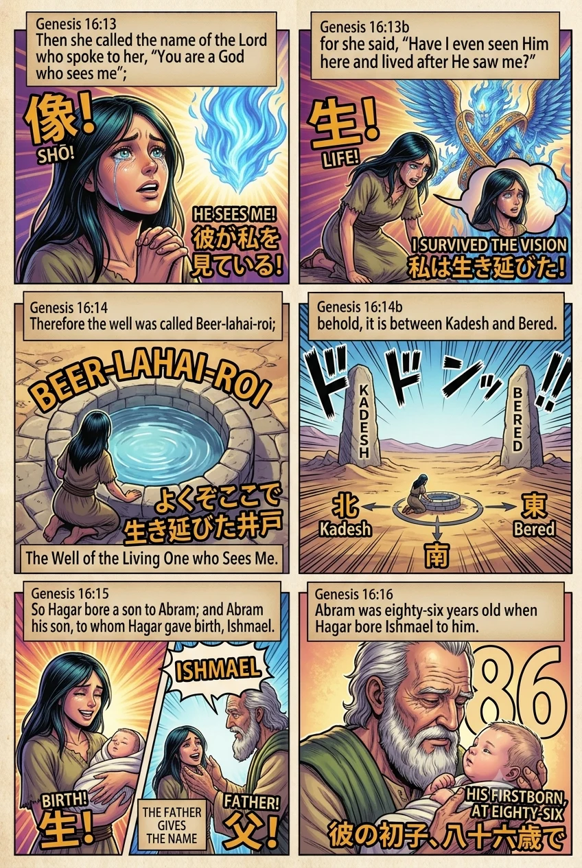 Genesis 16 illustration: The Well and the Birth of Ishmael