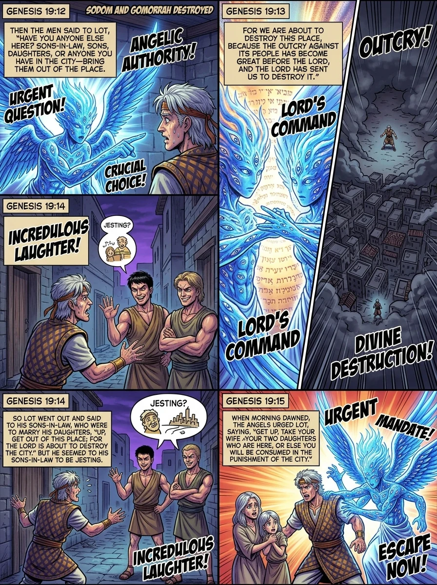 Genesis 19 illustration: The Angels Warn Lot