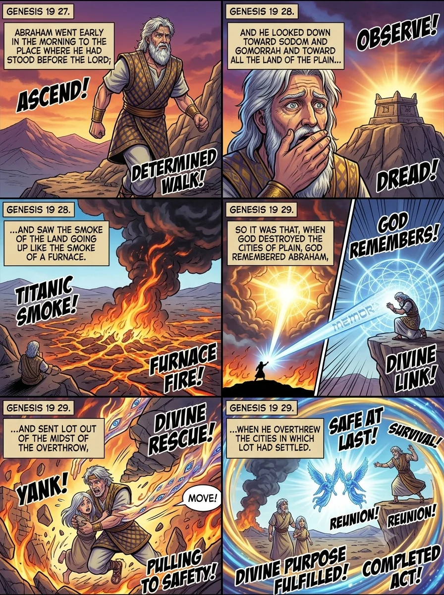 Genesis 19 illustration: Abraham Looks Toward Sodom