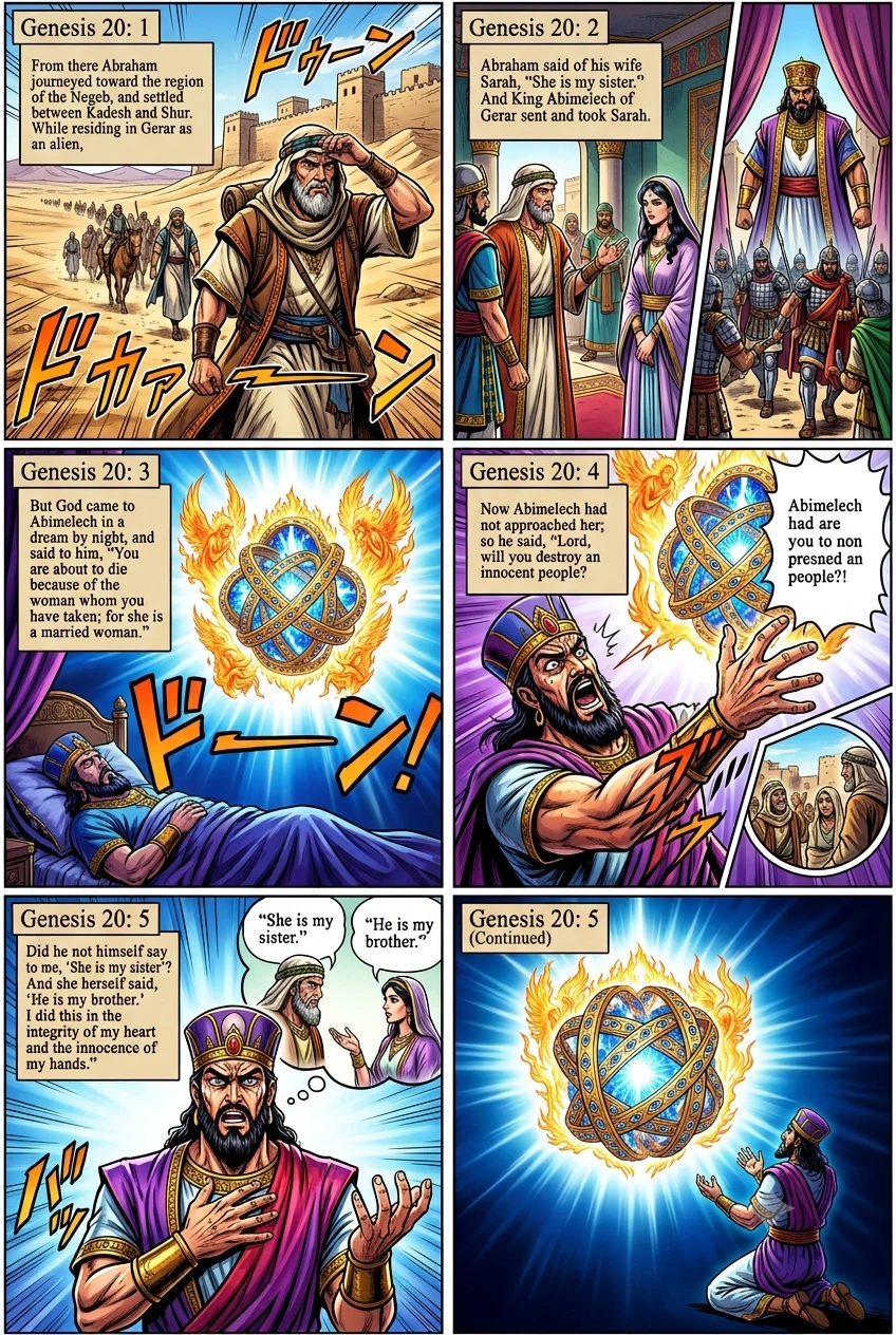 Genesis 20 illustration: Abraham Deceives Abimelech