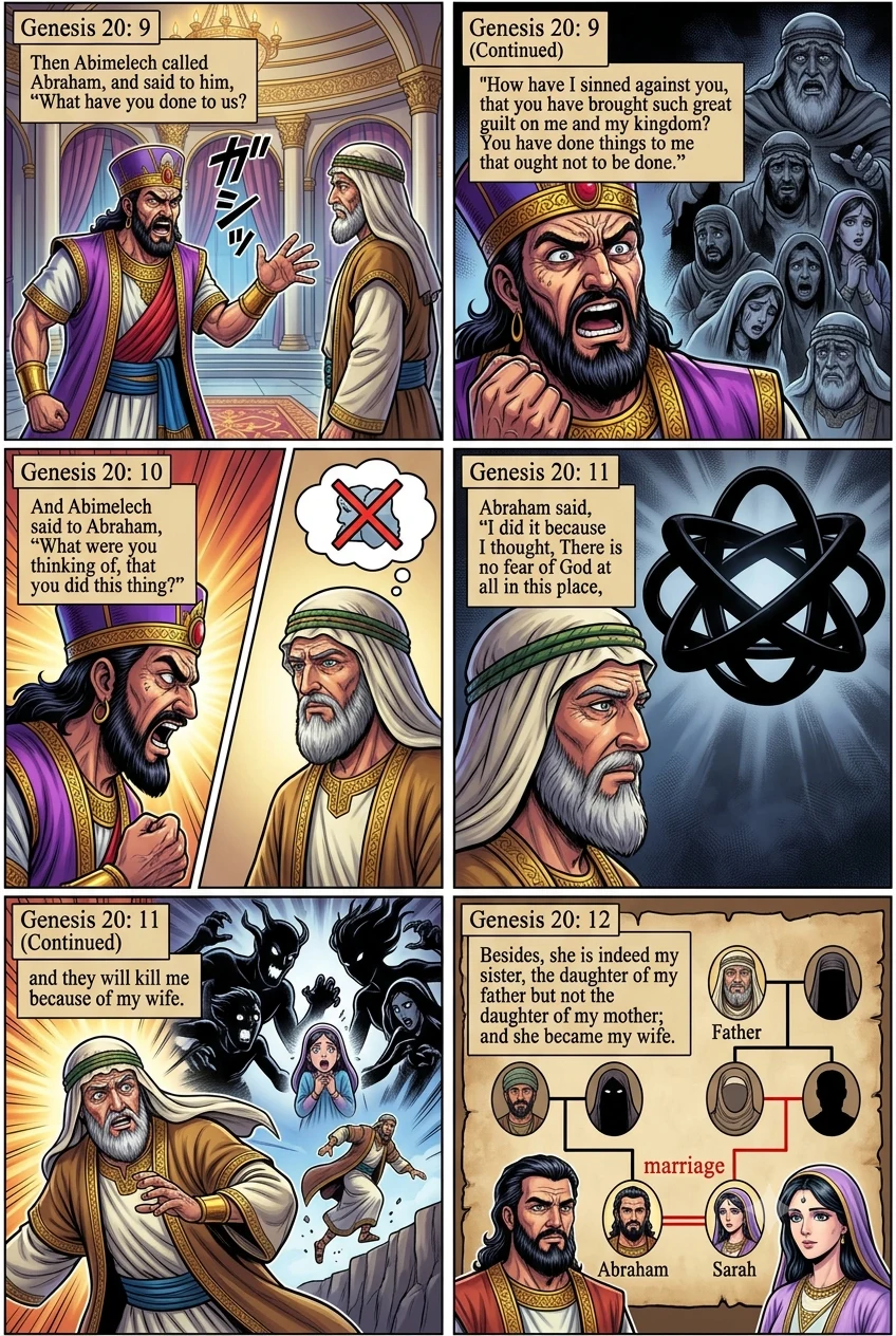 Genesis 20 illustration: Abimelech Confronts Abraham